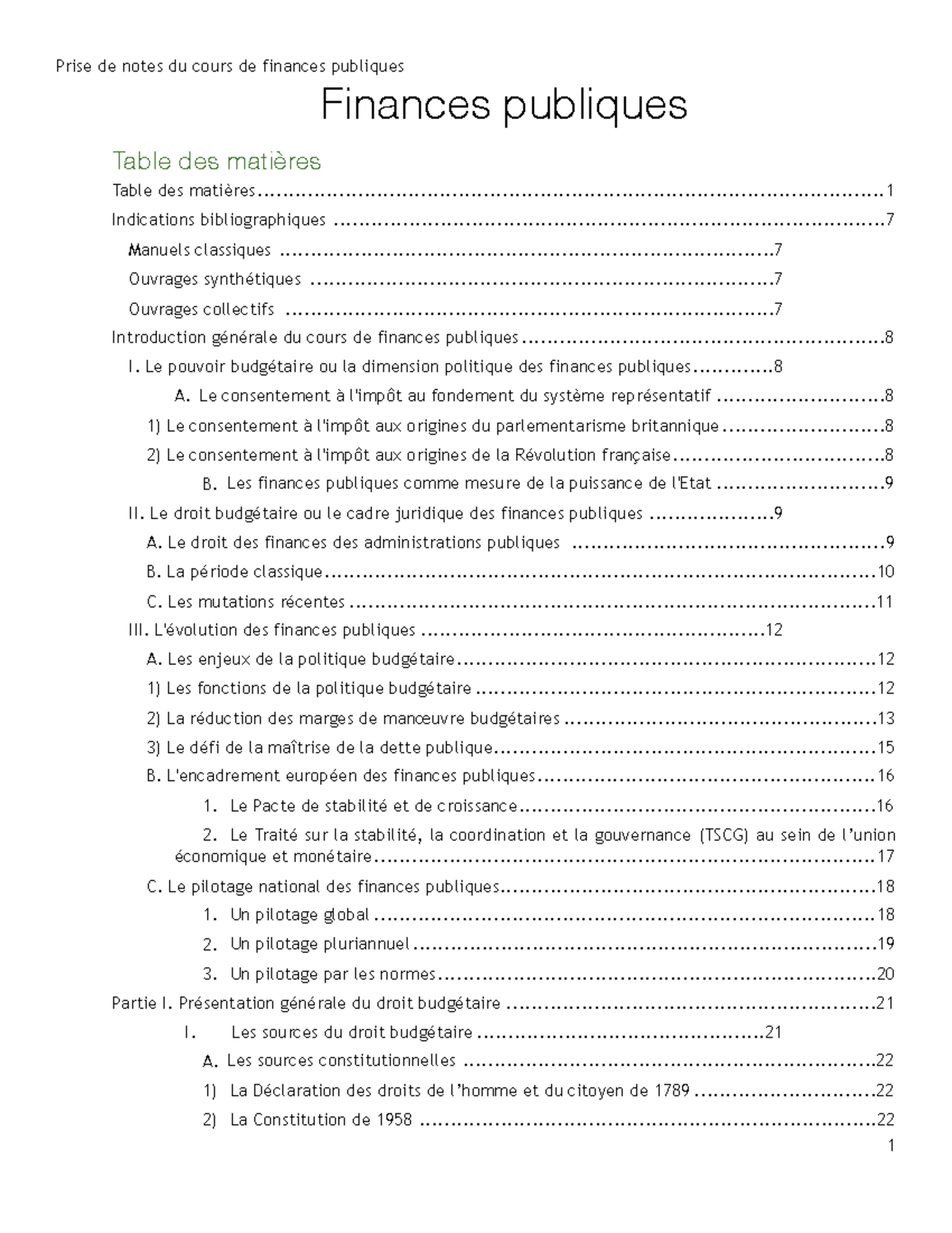 CM 1516 Finances Publiques-5 - Prise De Notes Du Cours De Finances ...