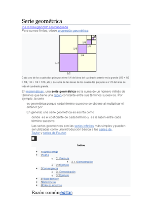 fórmula de la serie geométrica infinita