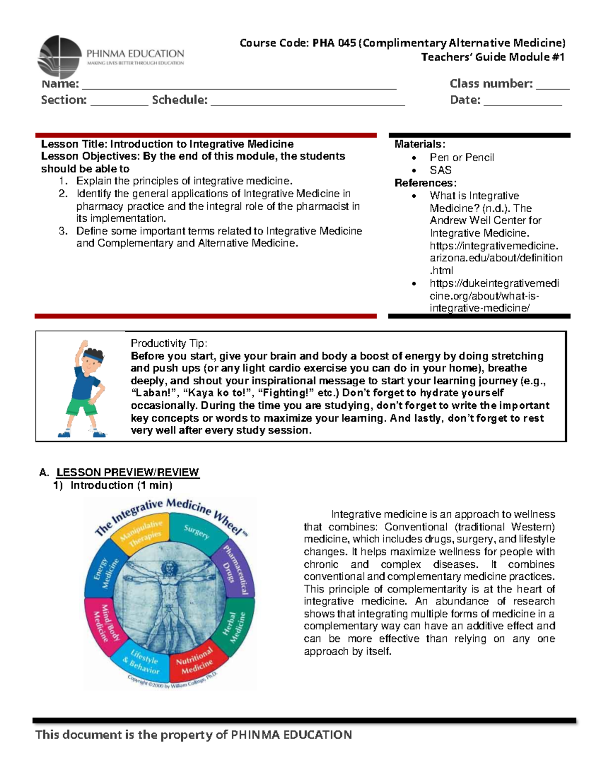 Teacher-Guide-for-CAM-PHA-045-Module-1 - Teachers’ Guide Module # Name ...