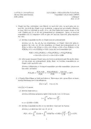 Statisik Formler Tabeller (formelblad) VT22 - Tabell- Och Formelsamling ...