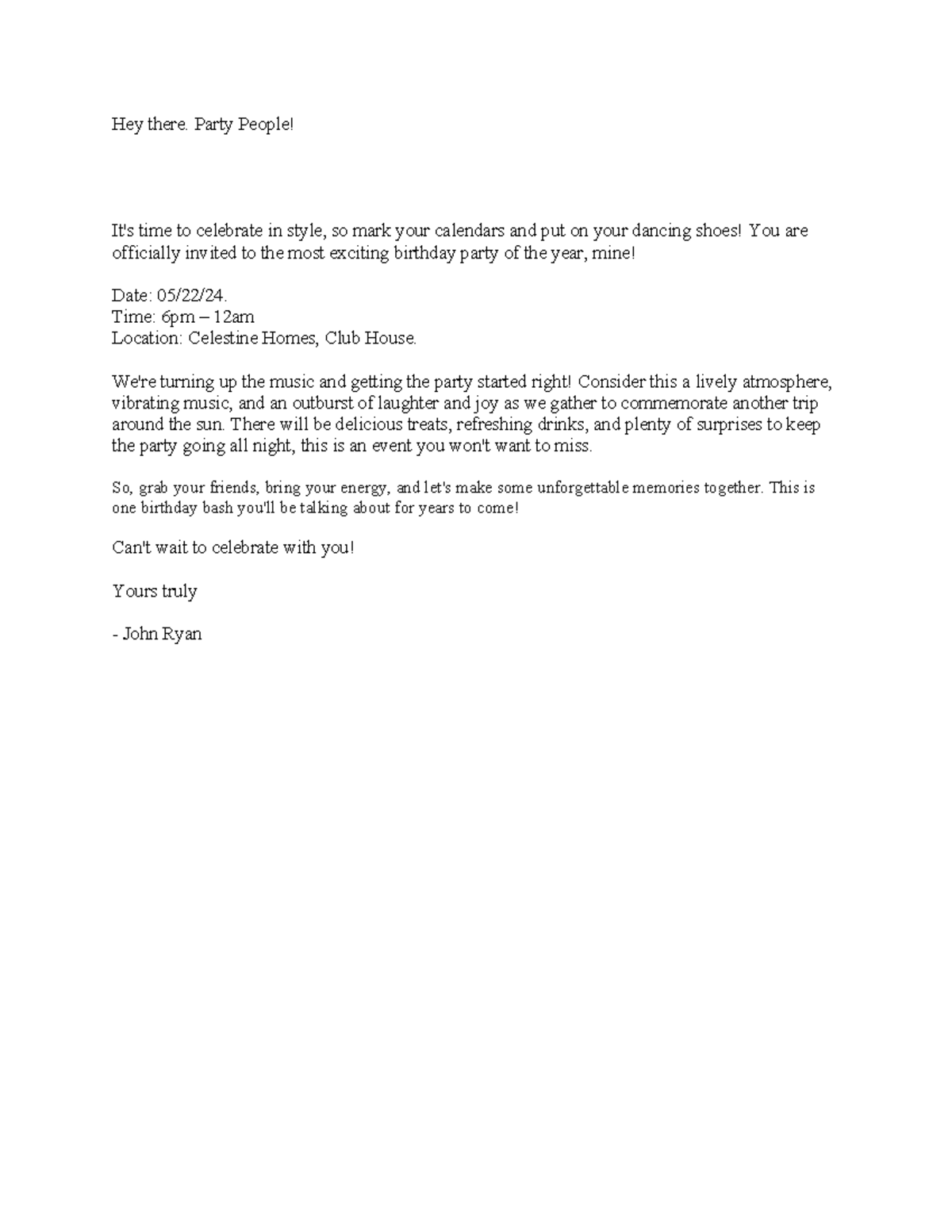 ACT Mail Merge - Hey there. Party People! It's time to celebrate in ...