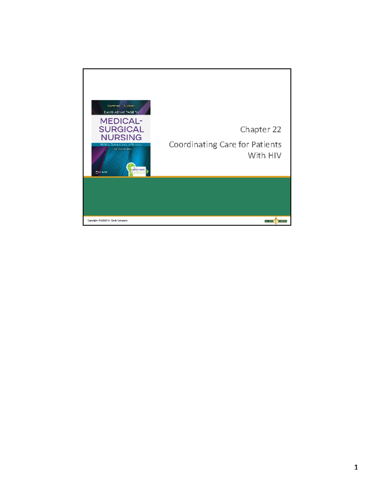 Chapter 22 with notes - Copyright ©2020 F. Davis Company Chapter 22 ...