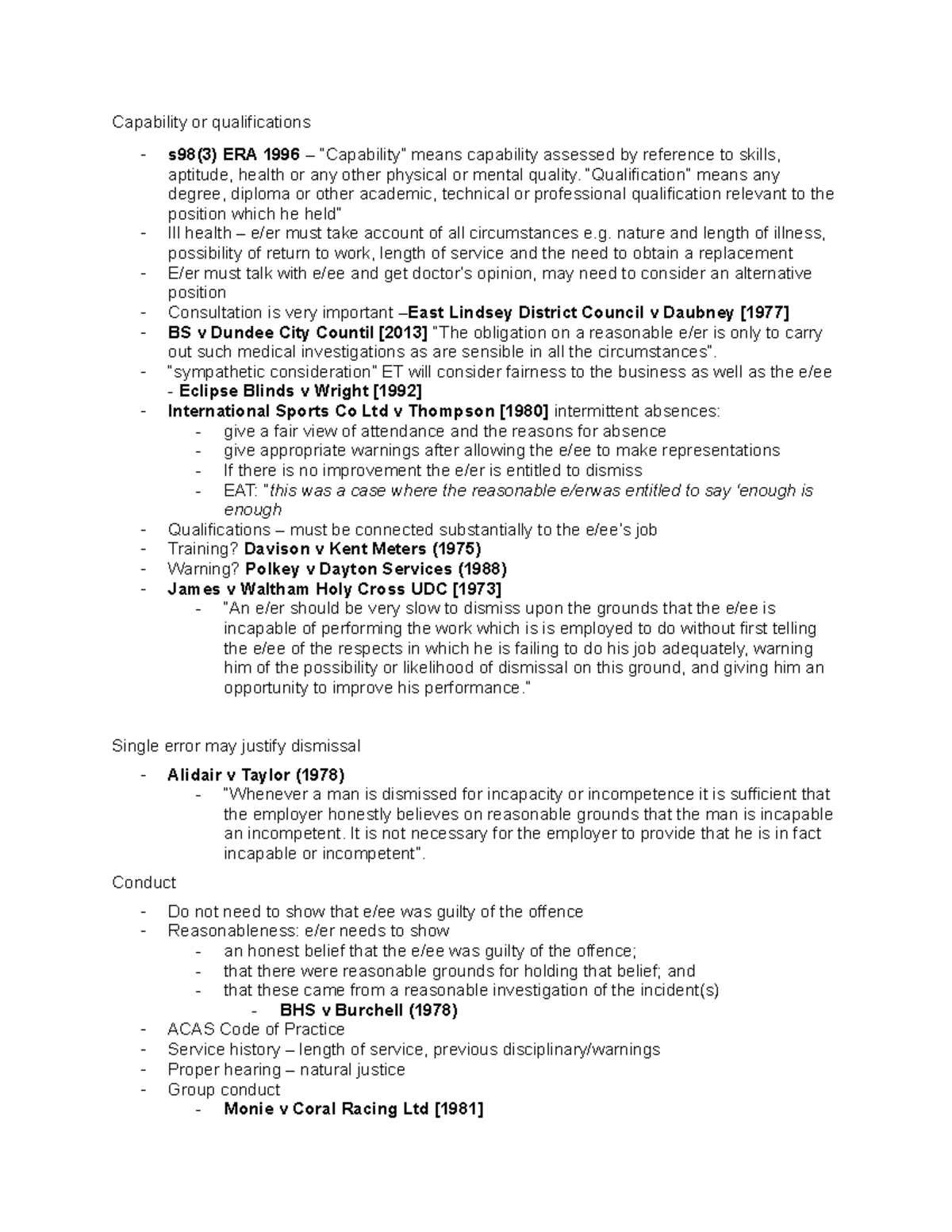 Unfair dismissal 2 - Risham Chohan - Capability or qualifications s98(3 ...