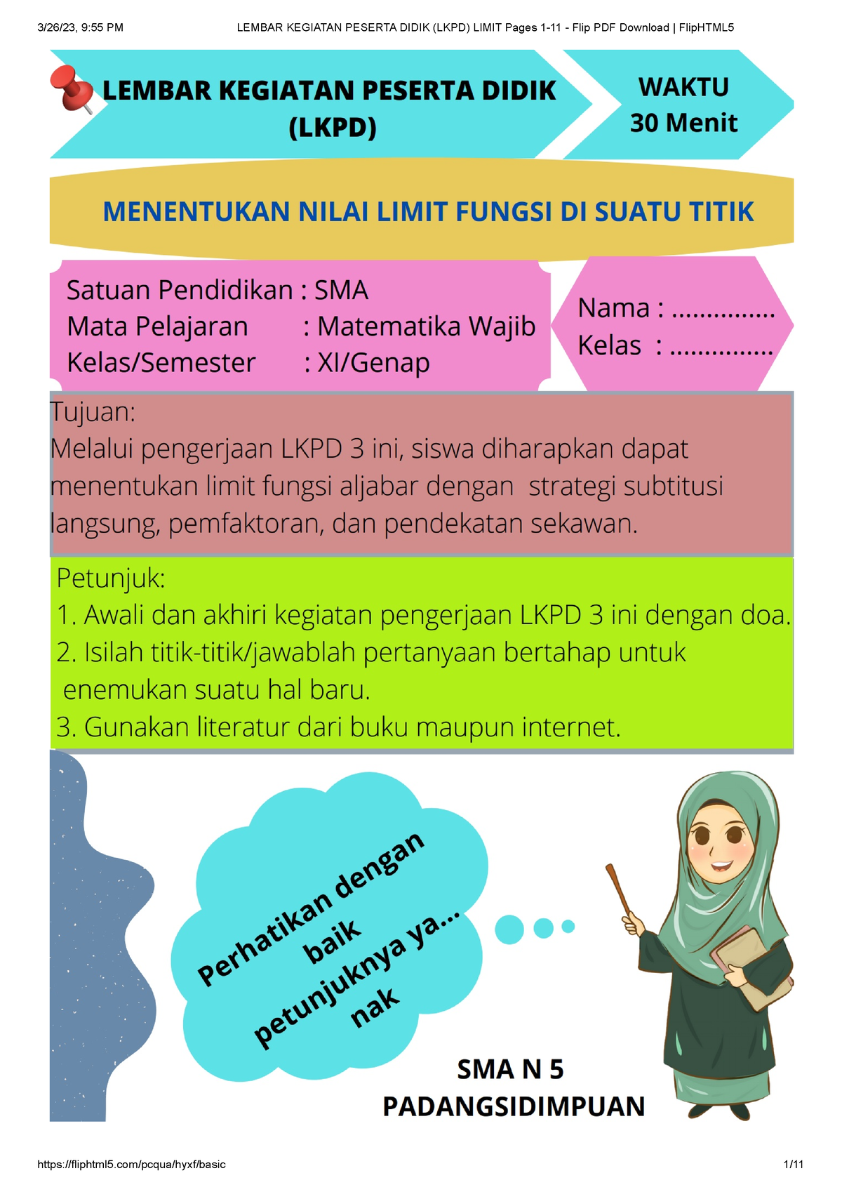 Lembar Kegiatan Peserta Didik (LKPD) Limit Pages 1-11 - Flip PDF ...