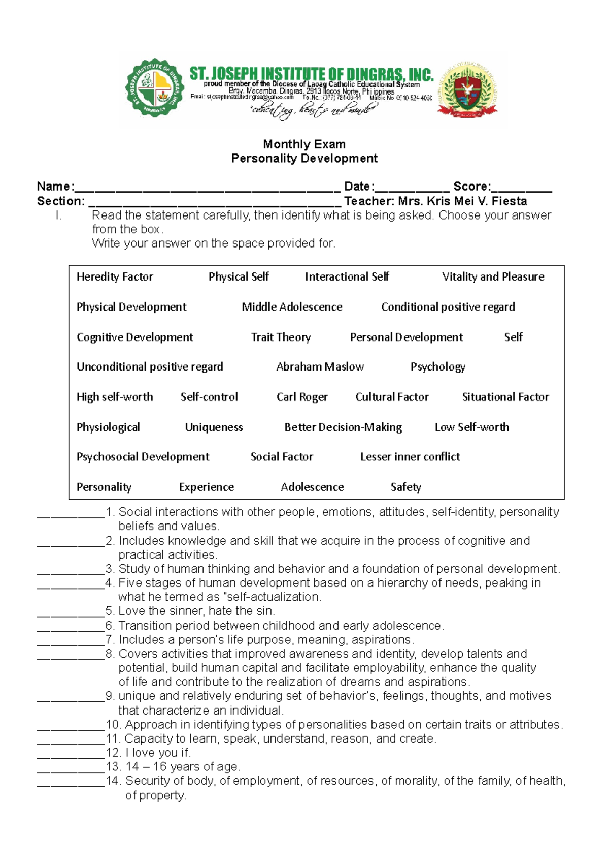 Perdev Monthly EXAM - The Bible was first written in the English ...