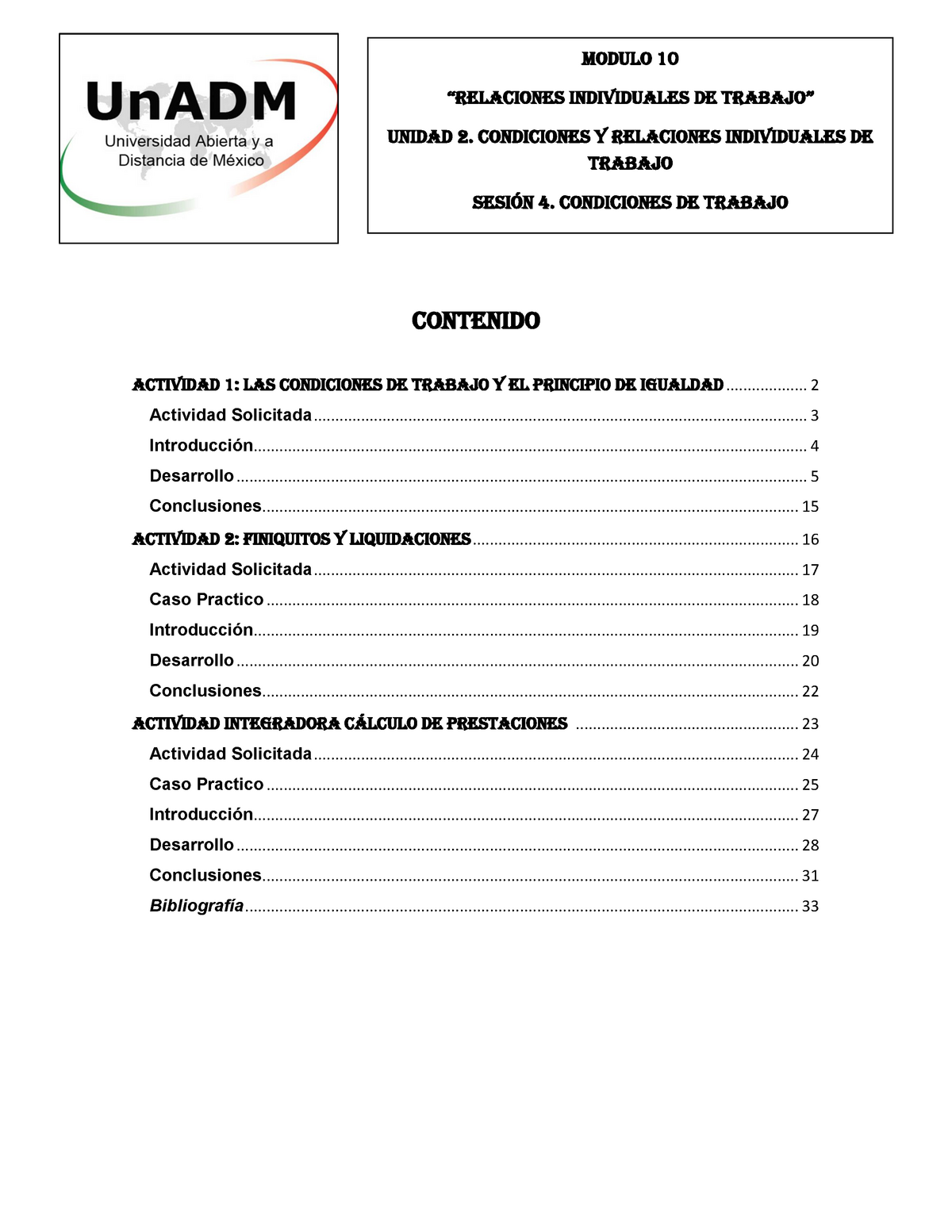 Intento 2 M10 U2 S4 Fadv Integradora De La Sesion 4 Modulo 10 Modulo 10 Individuales De Unidad Condiciones Relaciones Individuales De Trabajo Condiciones De Studocu