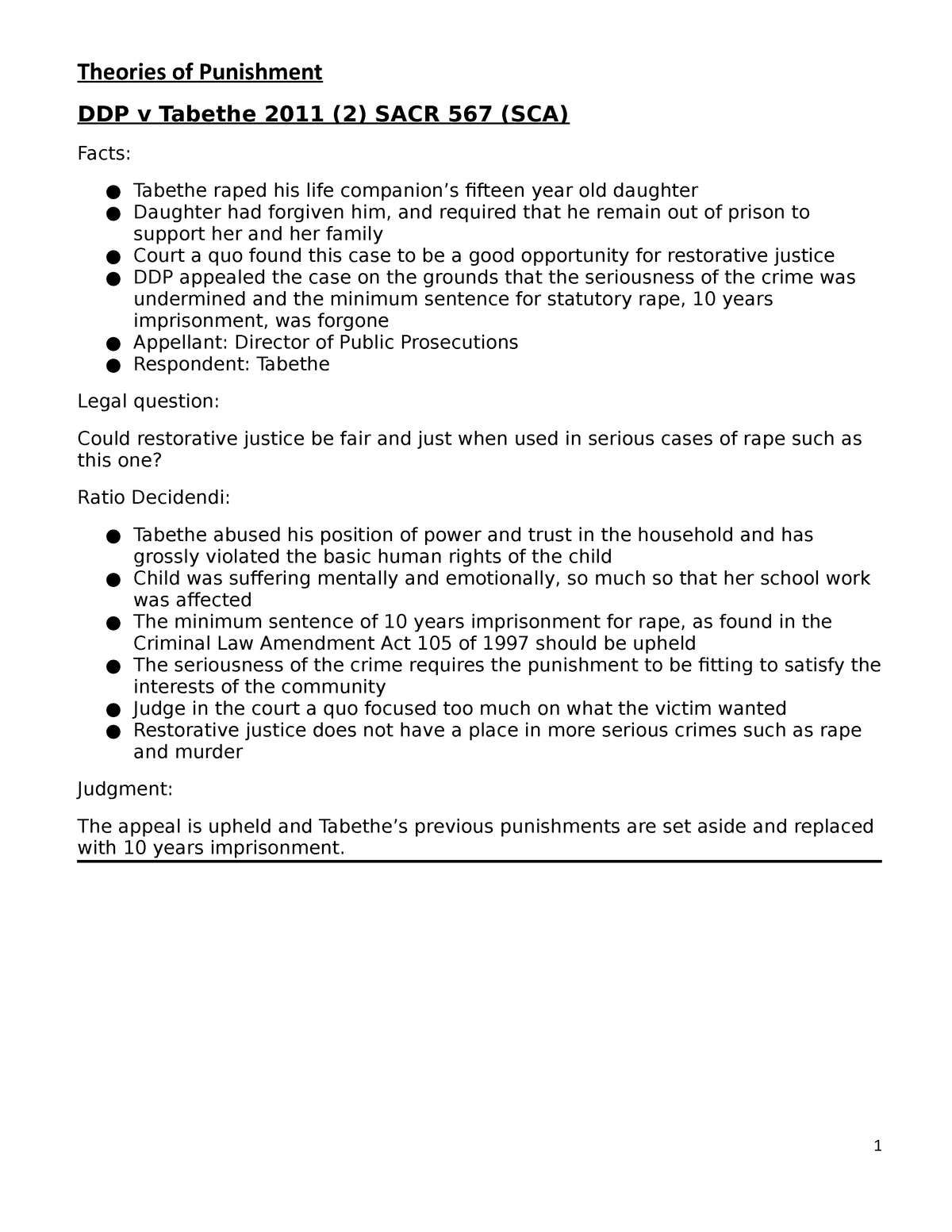 1-case-summaries-full-year-theories-of-punishment-ddp-v-tabethe-2011-2-sacr-567-sca-facts