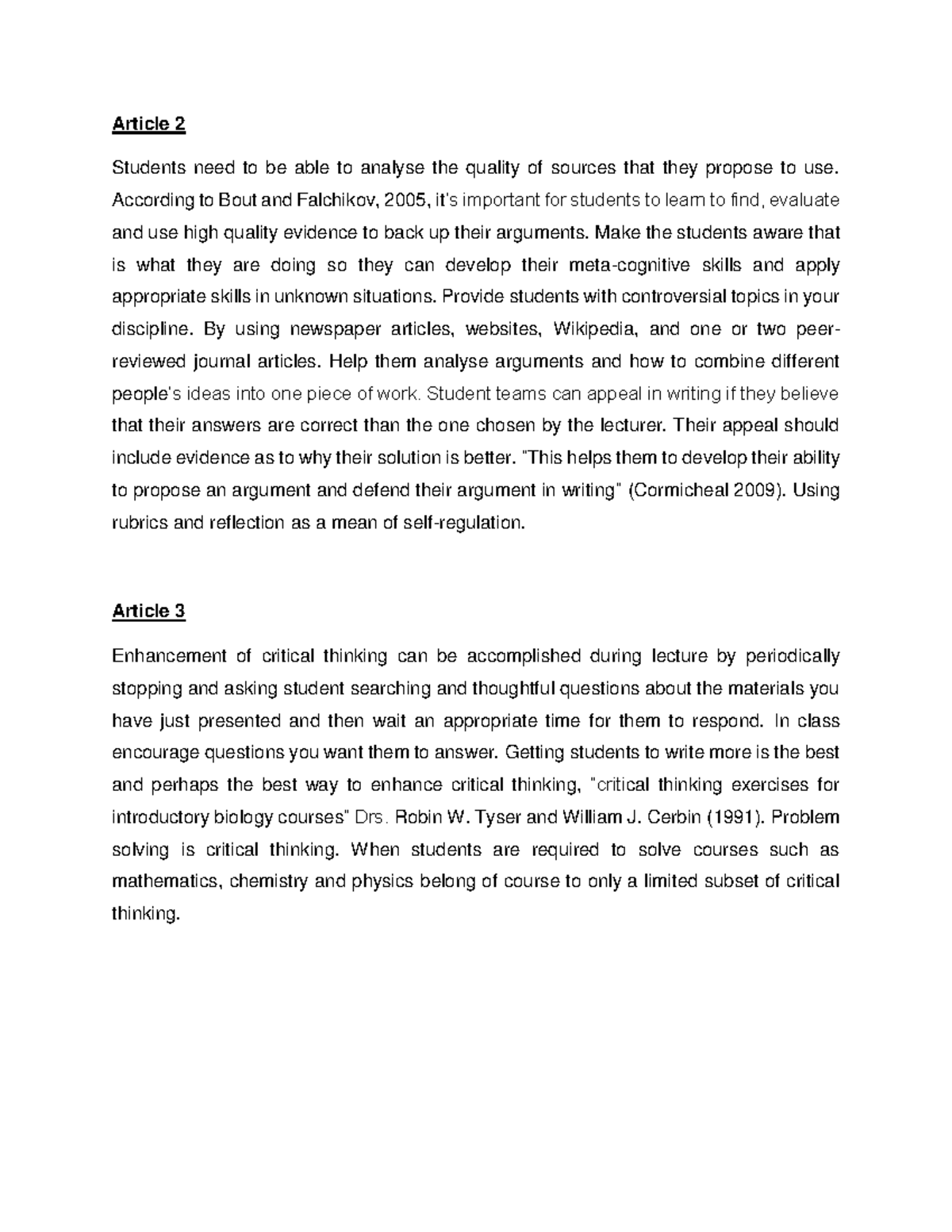 Academic literacy interesting article 2 students need to be able to