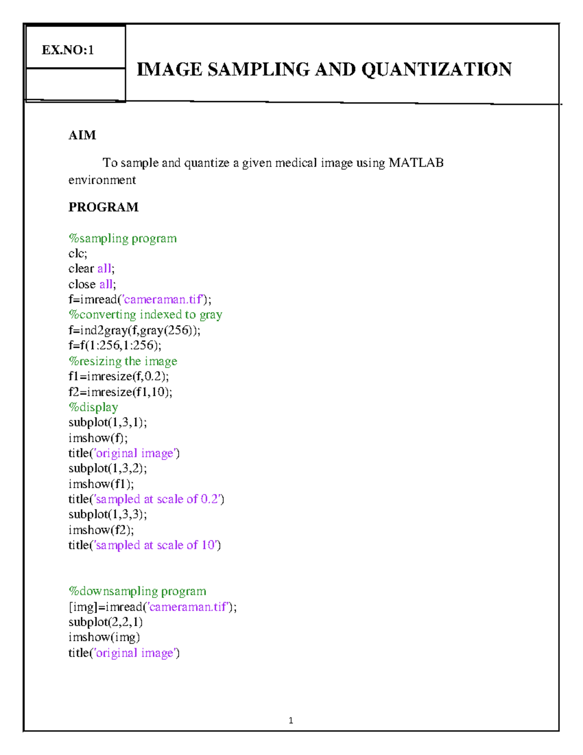 Dip manual aligned Digital image processing IMAGE SAMPLING AND