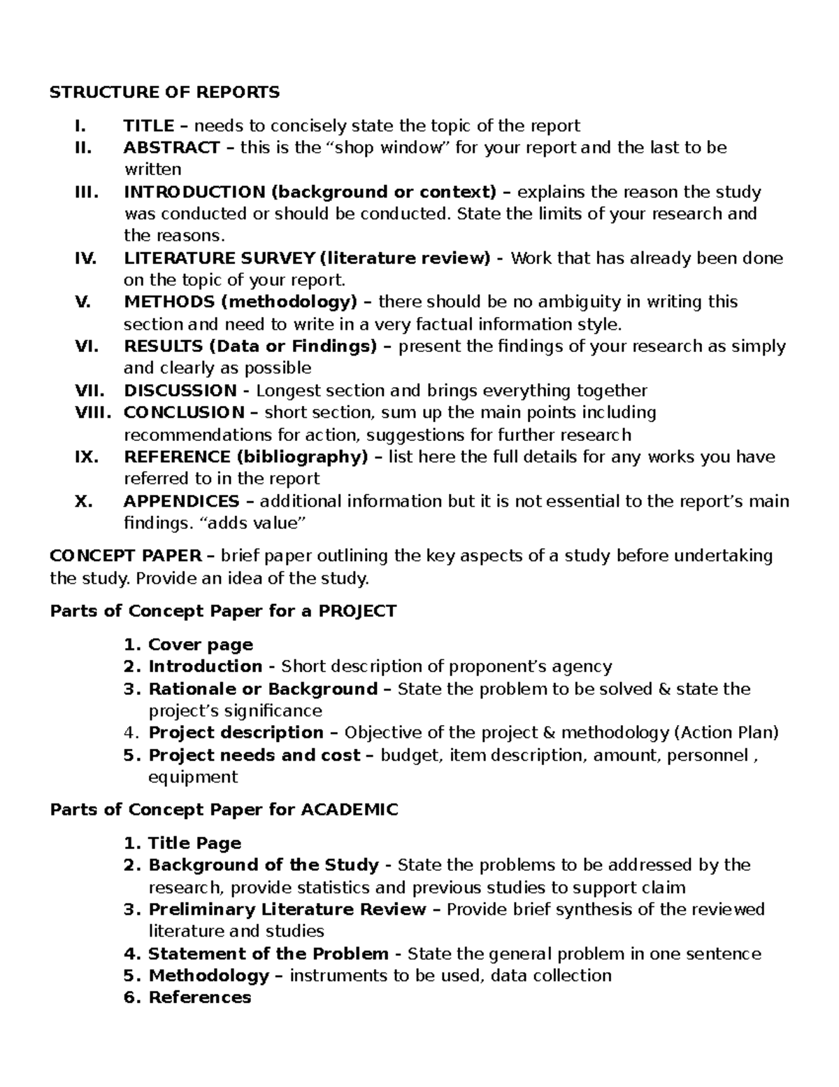 Eapp-quiz-reviewer - nice - STRUCTURE OF REPORTS I. TITLE – needs to ...