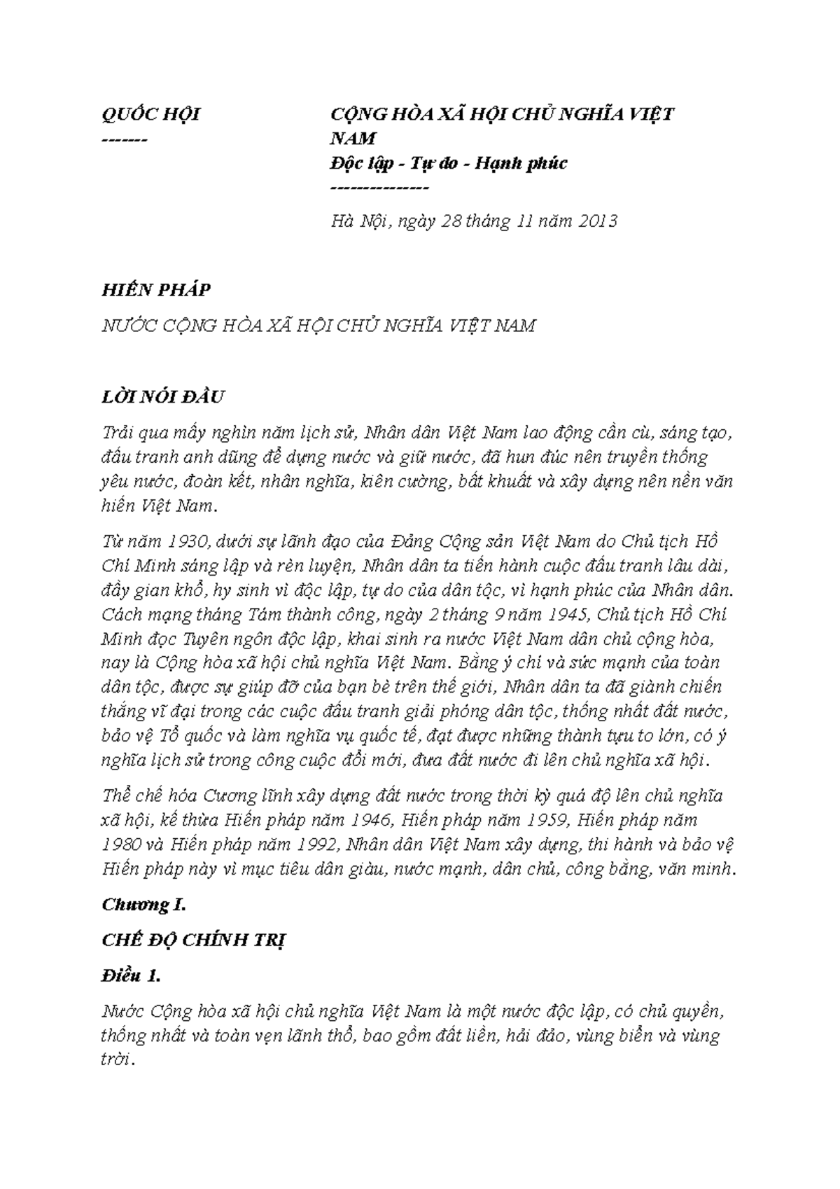 Hiến-pháp-2013 - hiến pháp - QUỐC HỘI - CỘNG HÒA XÃ HỘI CHỦ NGHĨA VIỆT