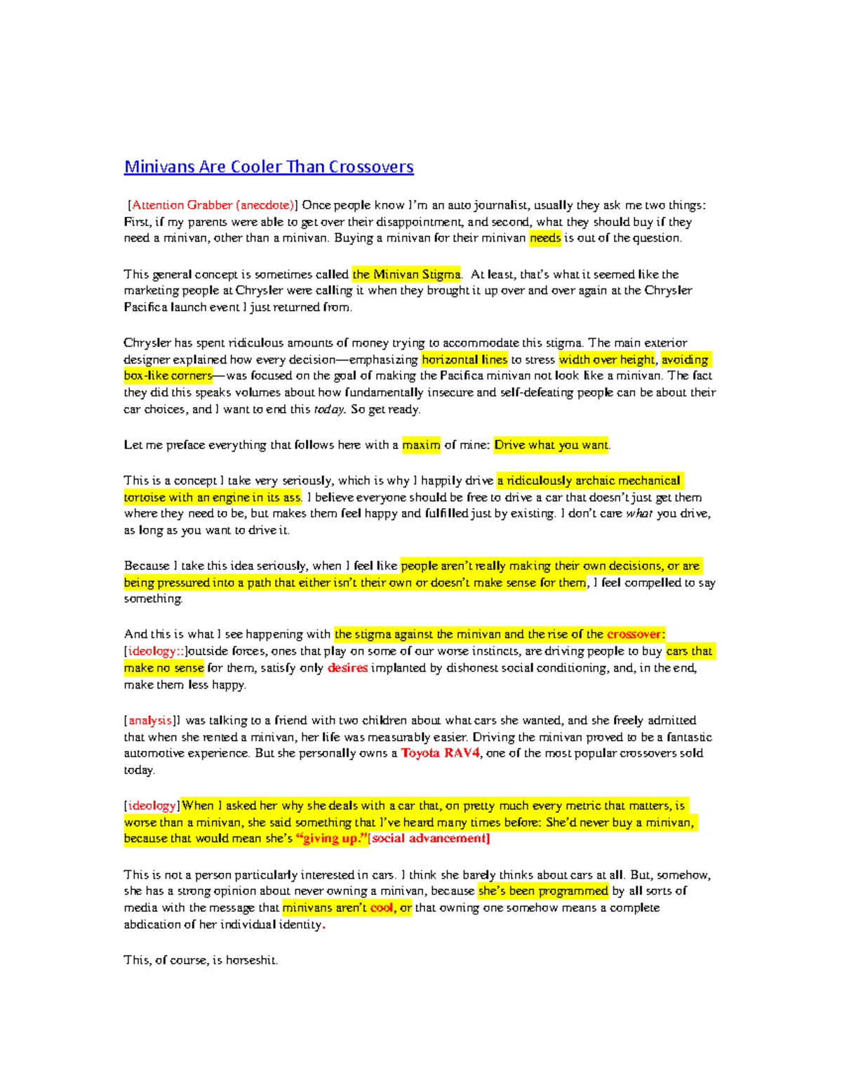Mini Van Speech Text - Minivans Are Cooler Than Crossovers Grabber Once ...