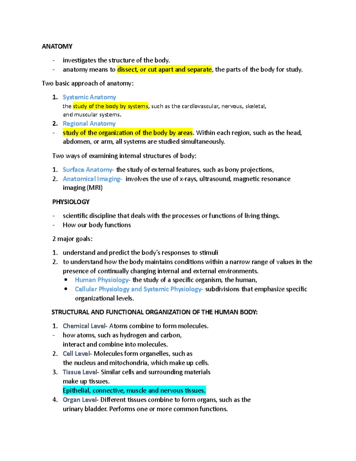 WHAT IS ANATOMY AND PHYSIOLOGY SHORT ANSWER visual data 2