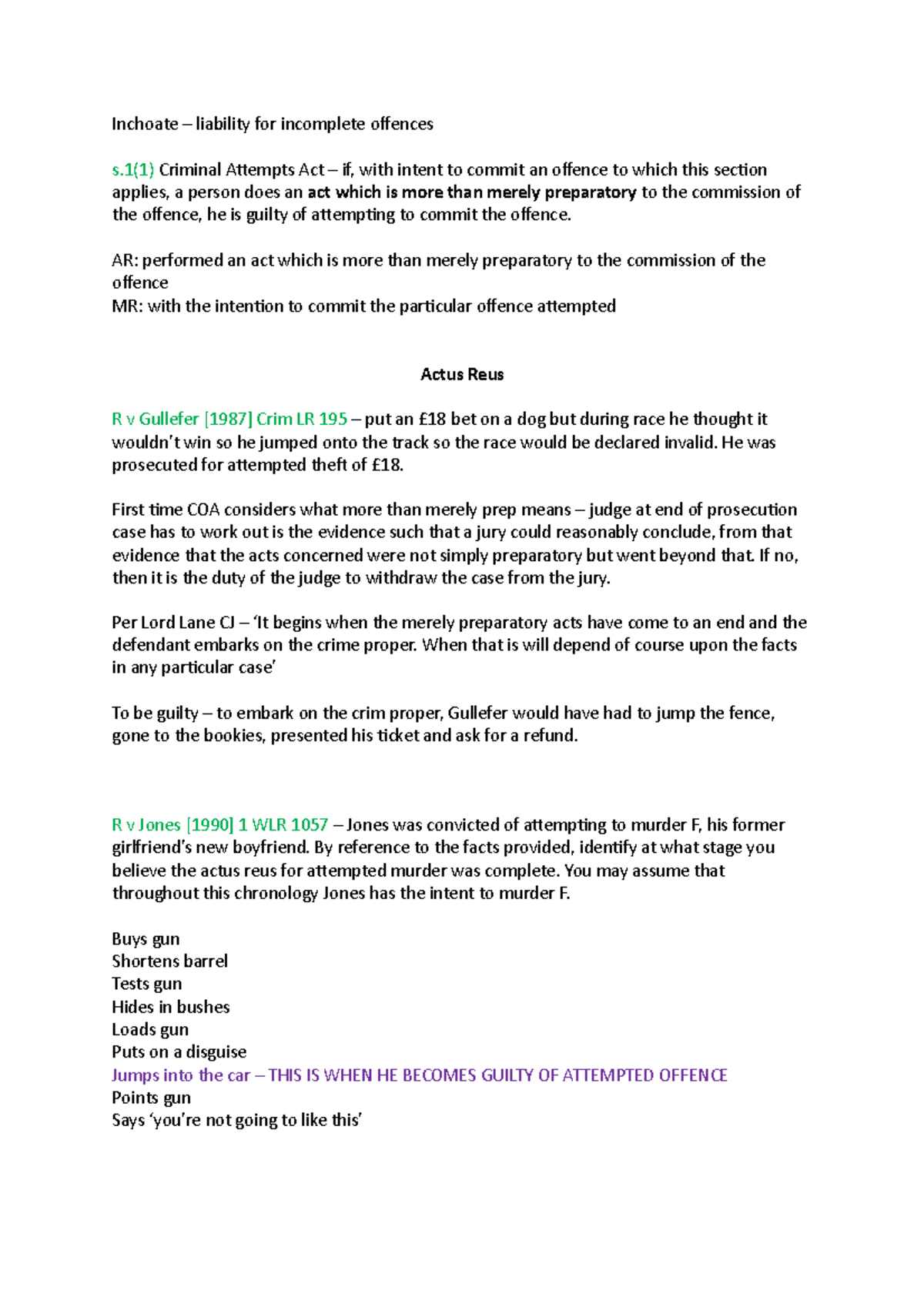 Attempts and Accomplice Liability - Inchoate – liability for incomplete ...