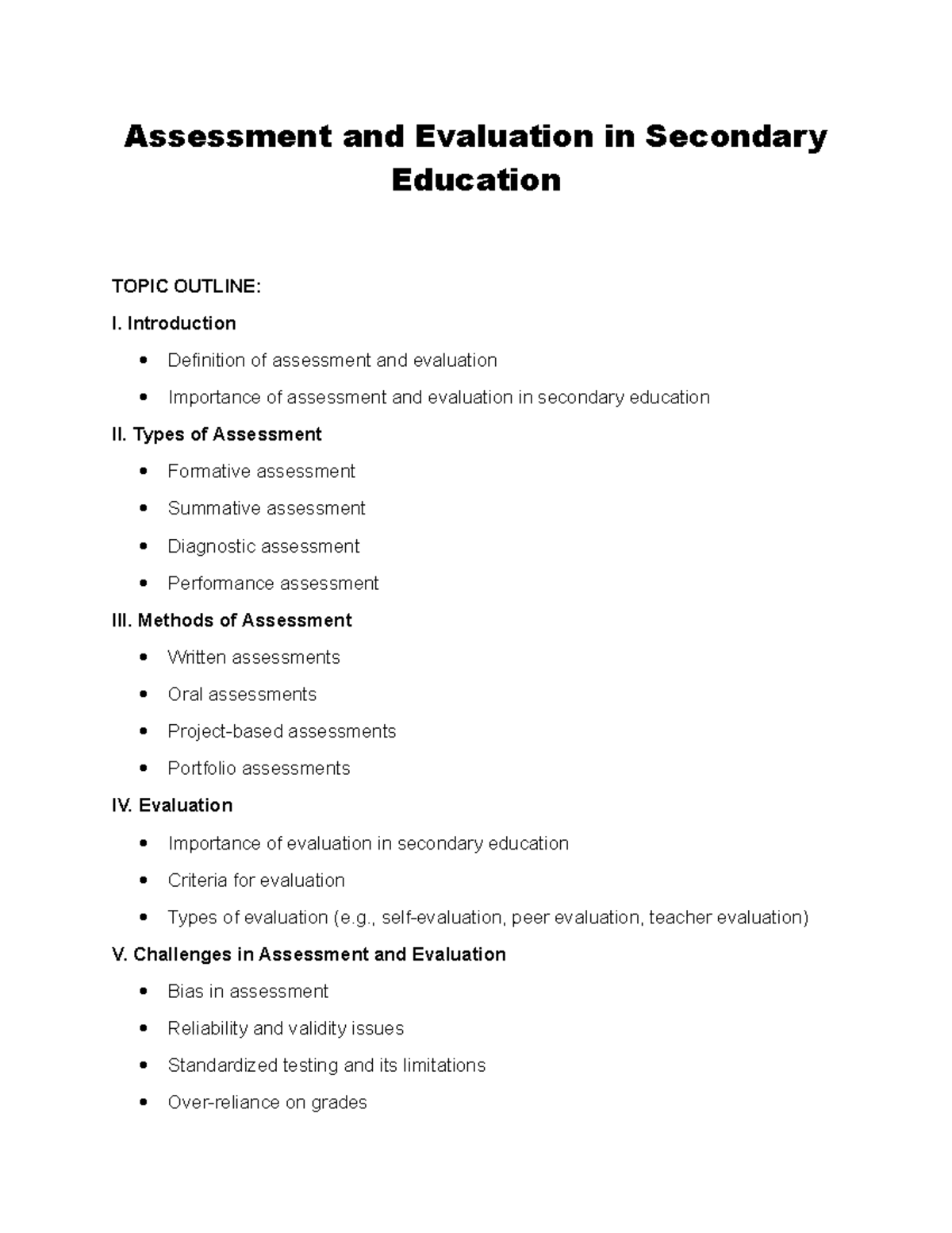 4 Assessment and Evaluation in Secondary Education - Assessment and ...