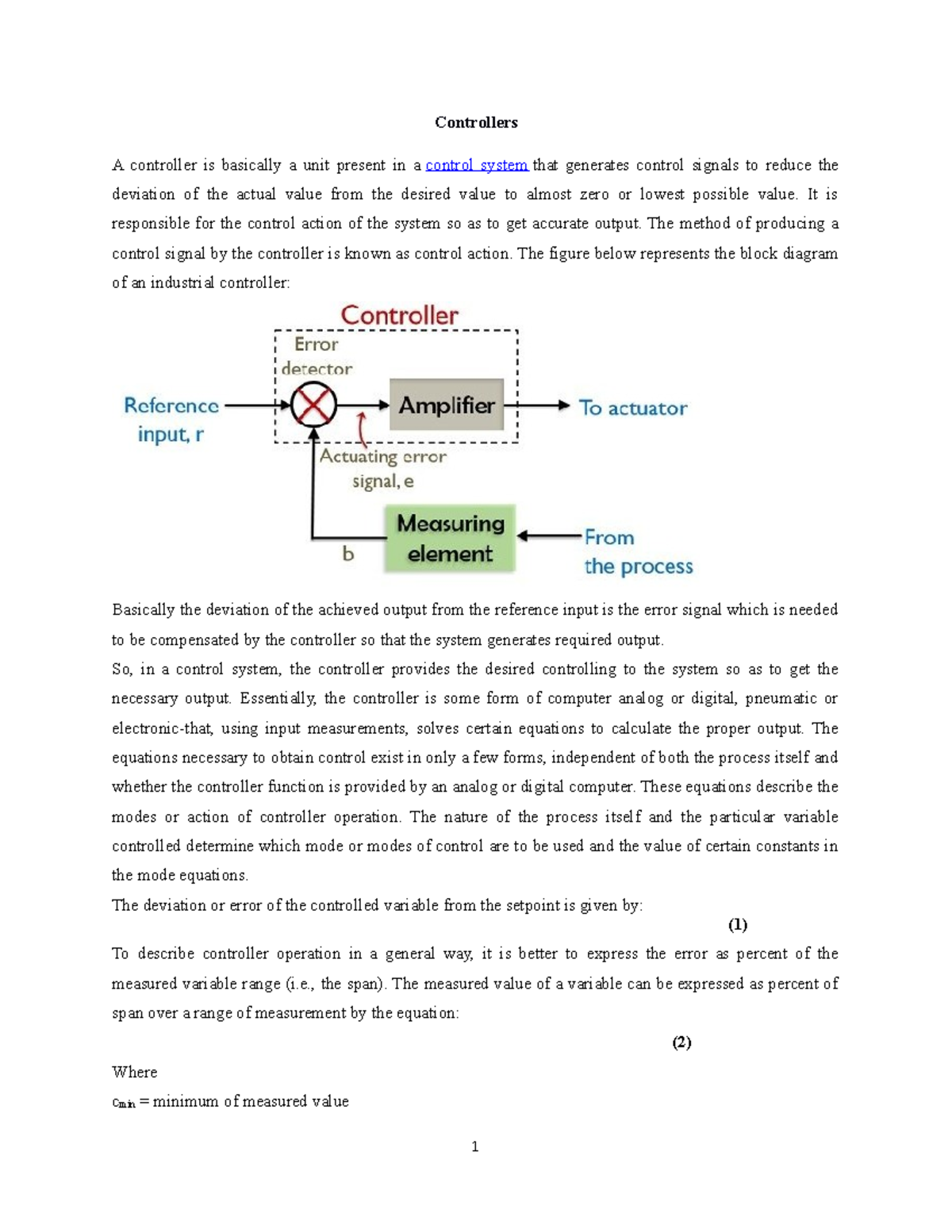 Controllers BSEE 2017-1 - Controllers A controller is basically a unit ...