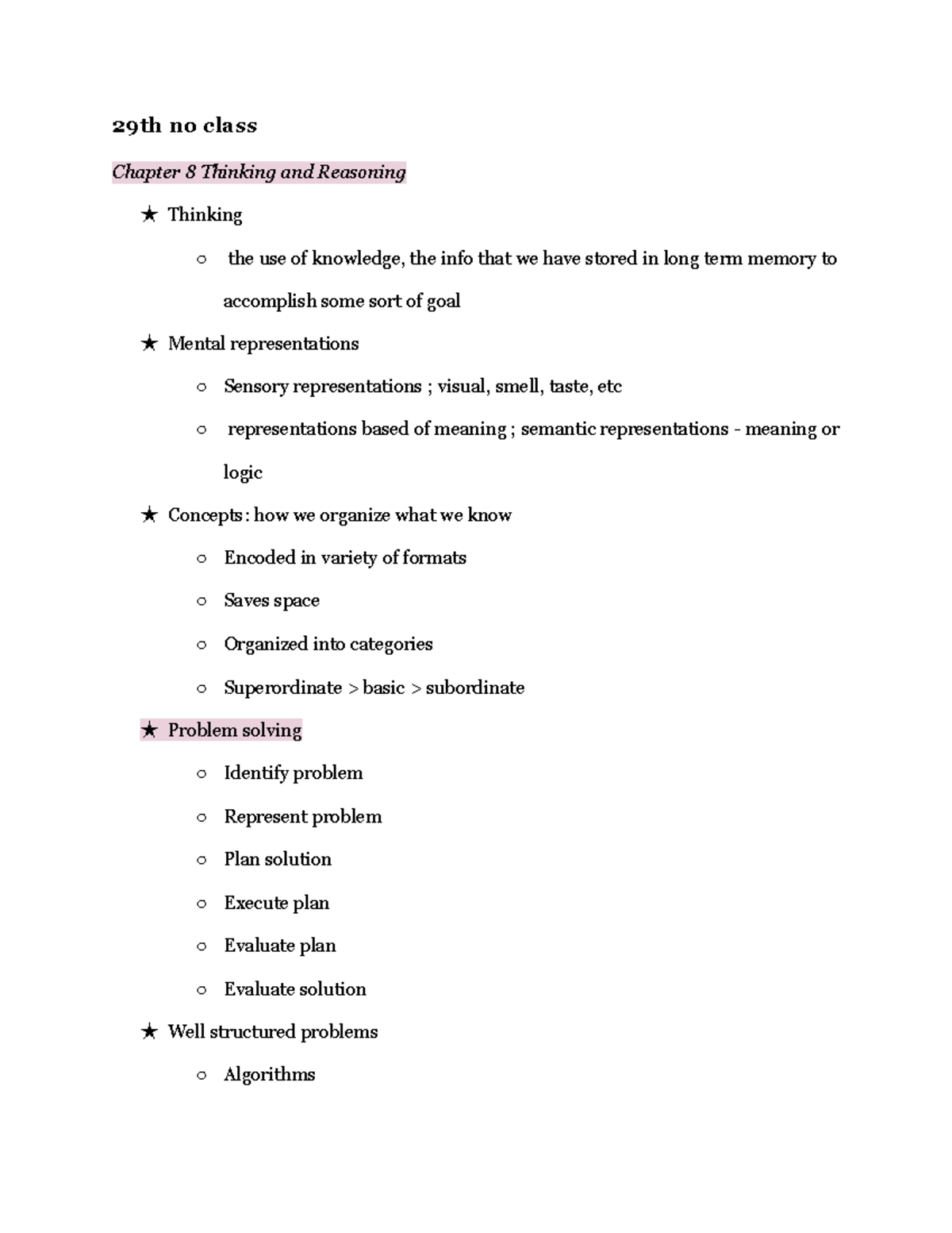 Psychology Module 3 - Chapter 8 Lecture Notes - 29th No Class Chapter 8 ...