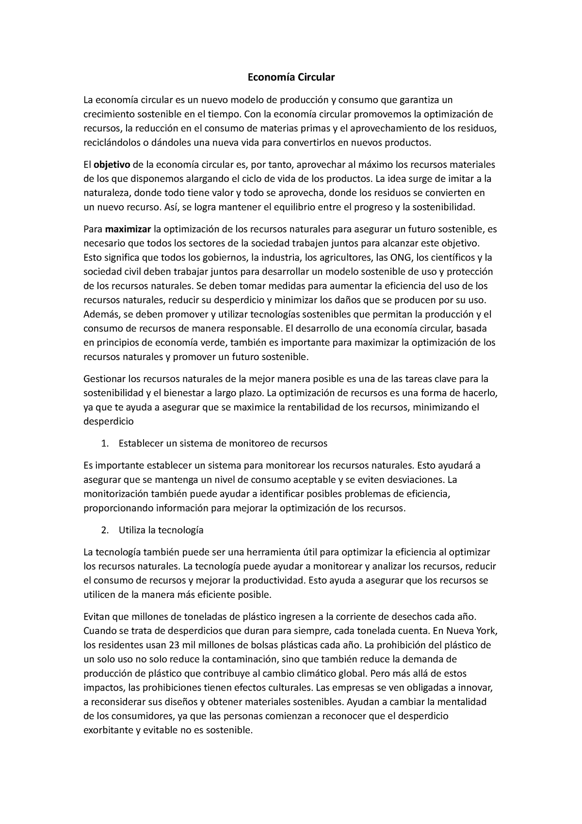 Economía Circular - Explica un modelo de producción y consumo que ...