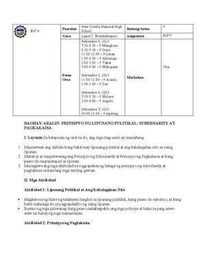 COT Lesson Plan Sample - Lesson Plan SCHOOL: GRADE: I-ROSE TEACHER ...