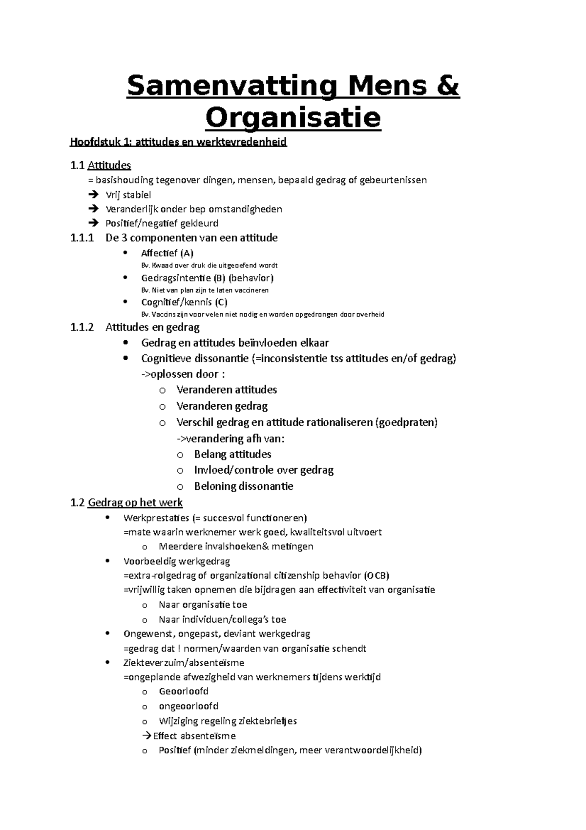 Samenvatting Mens En Organisatie Samenvatting Mens And Organisatie