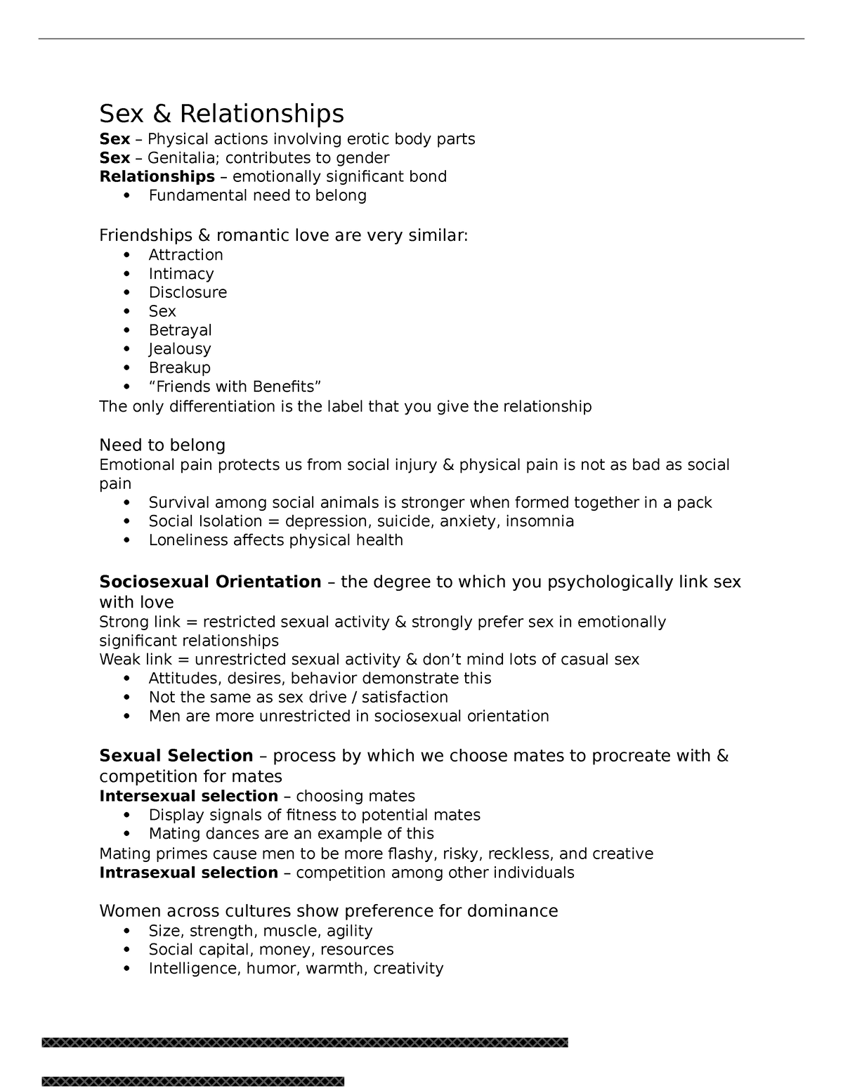 Psyc100 Ch 8 Notes Sex And Relationships Sex Physical Actions Involving Erotic Body Parts Sex 9575