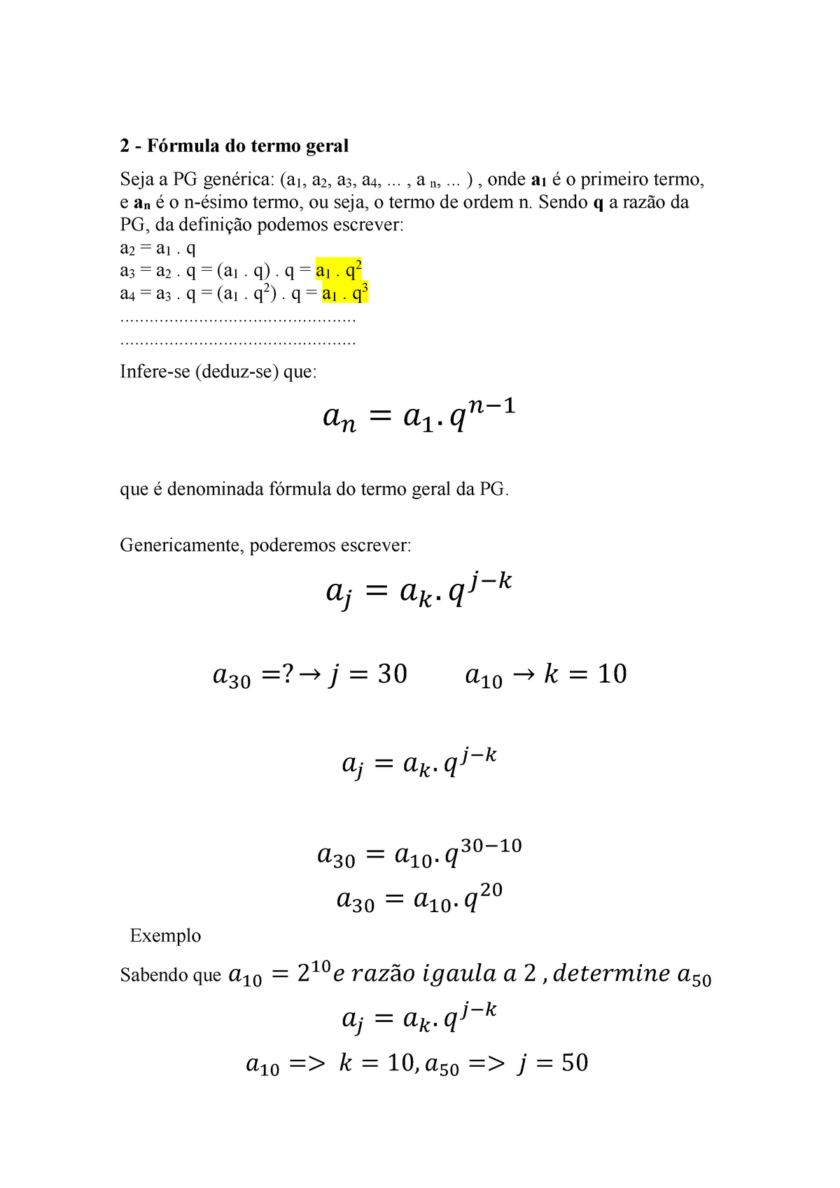 Matematica Progressão Geometrica Soma Dos Termos De Uma Pg Infinita