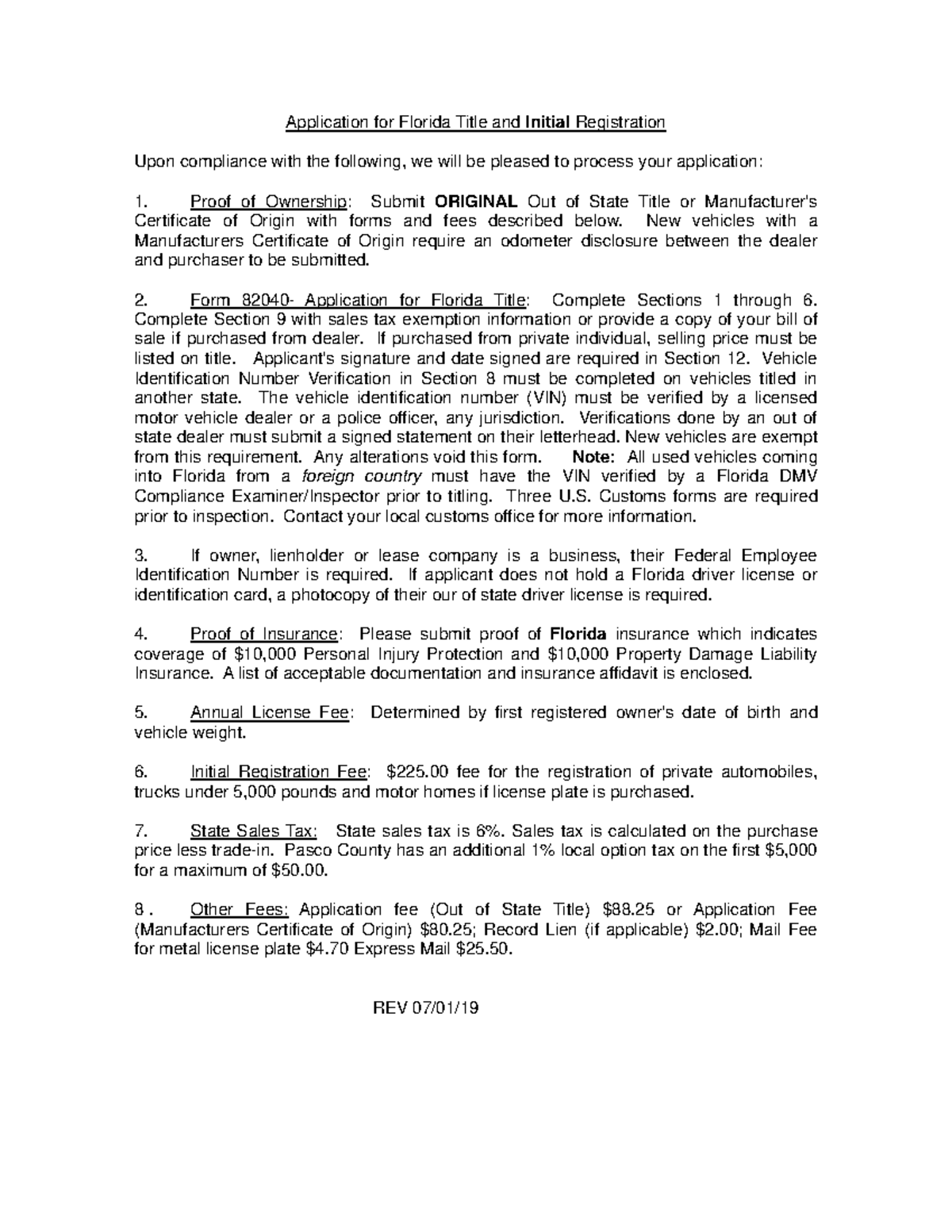 Application for Title and Initial Registration - Application for ...