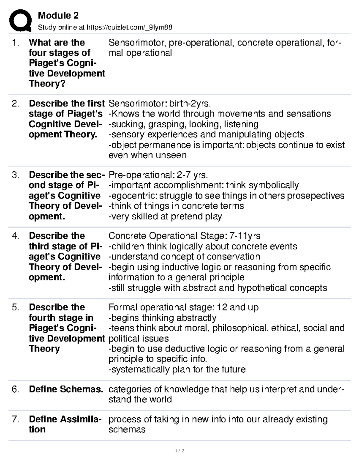 Module 2 key terms Module 2 Study online at quizlet 9fym What