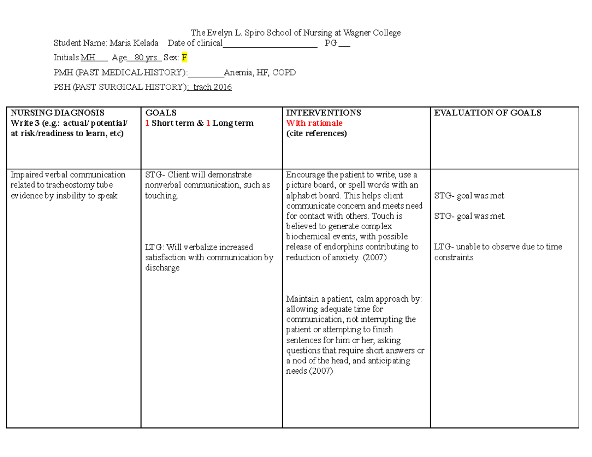 How Do You Write A Good Care Plan