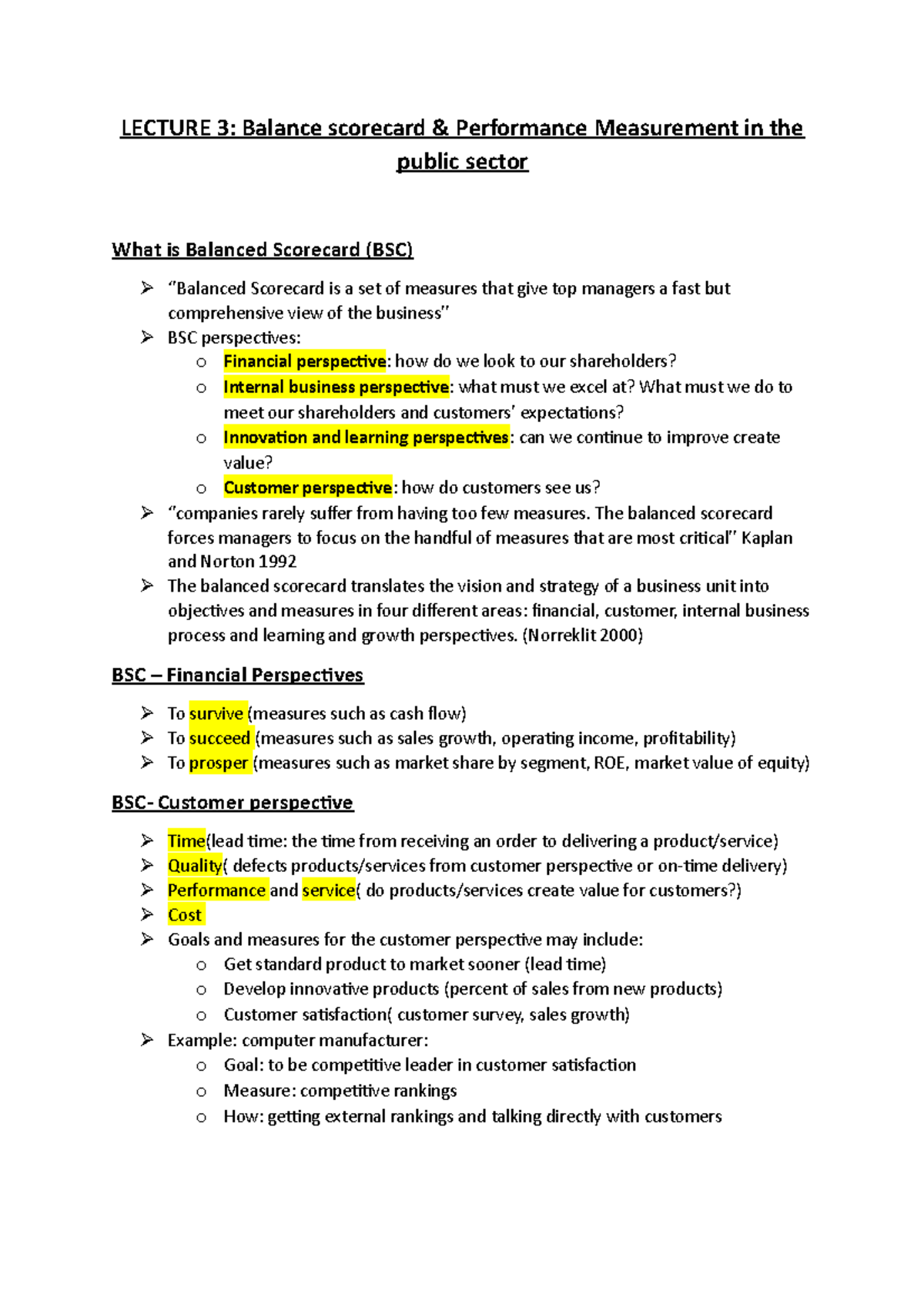 balanced scorecard and performance measurement in the public sector ...