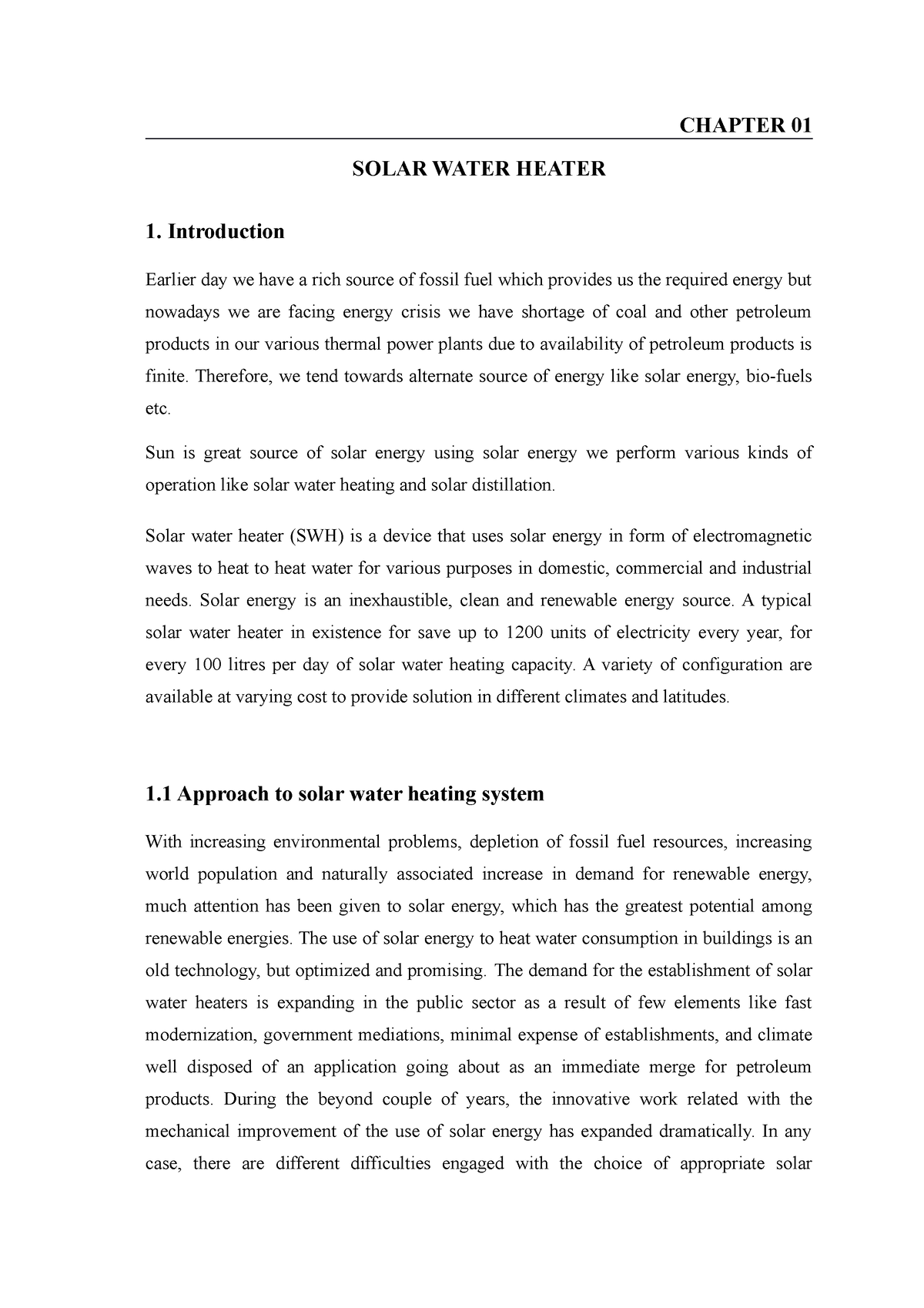 solar water heater research paper