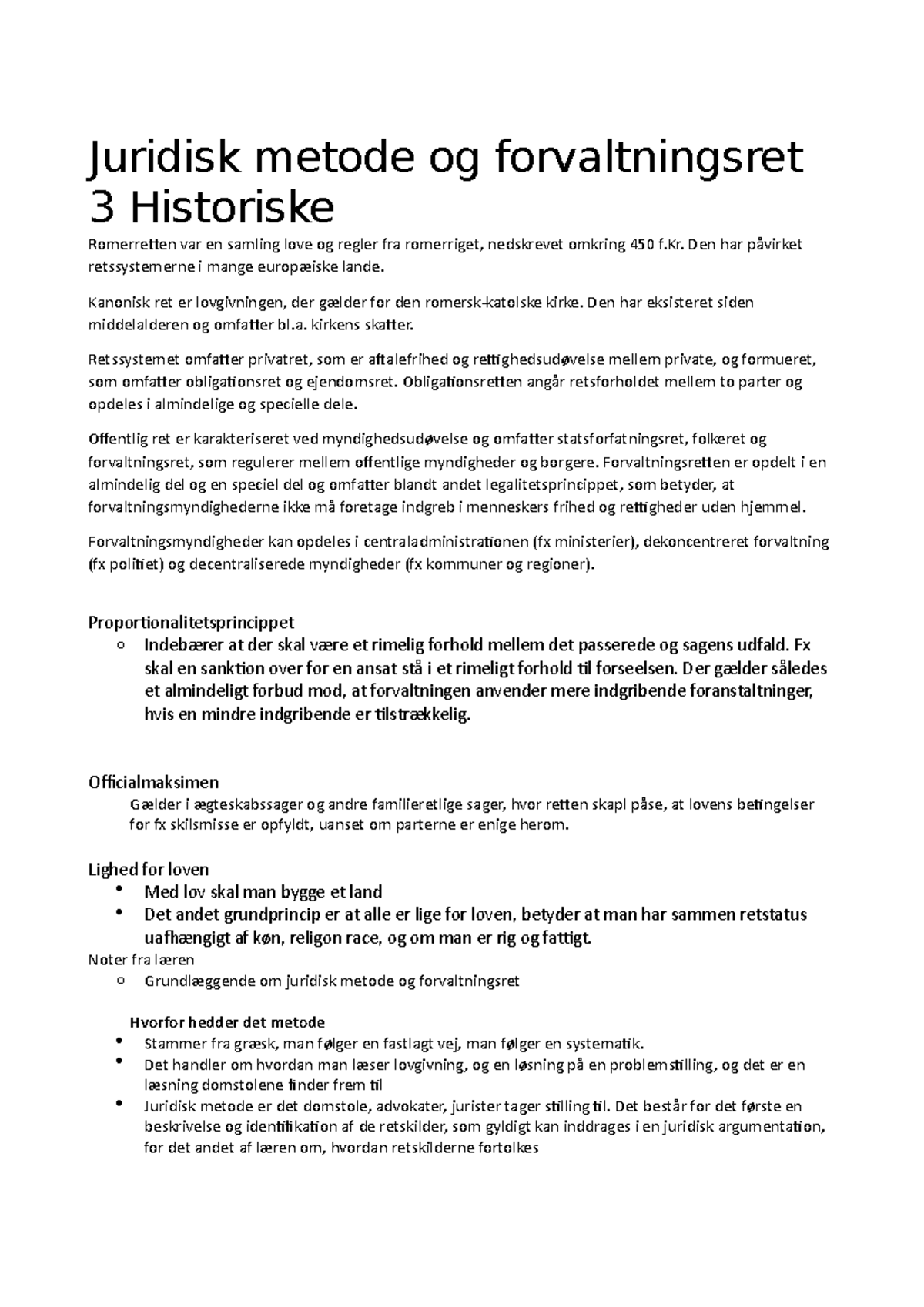 Juridisk Metode Og Forvaltningsret - Historiske - Juridisk Metode Og ...