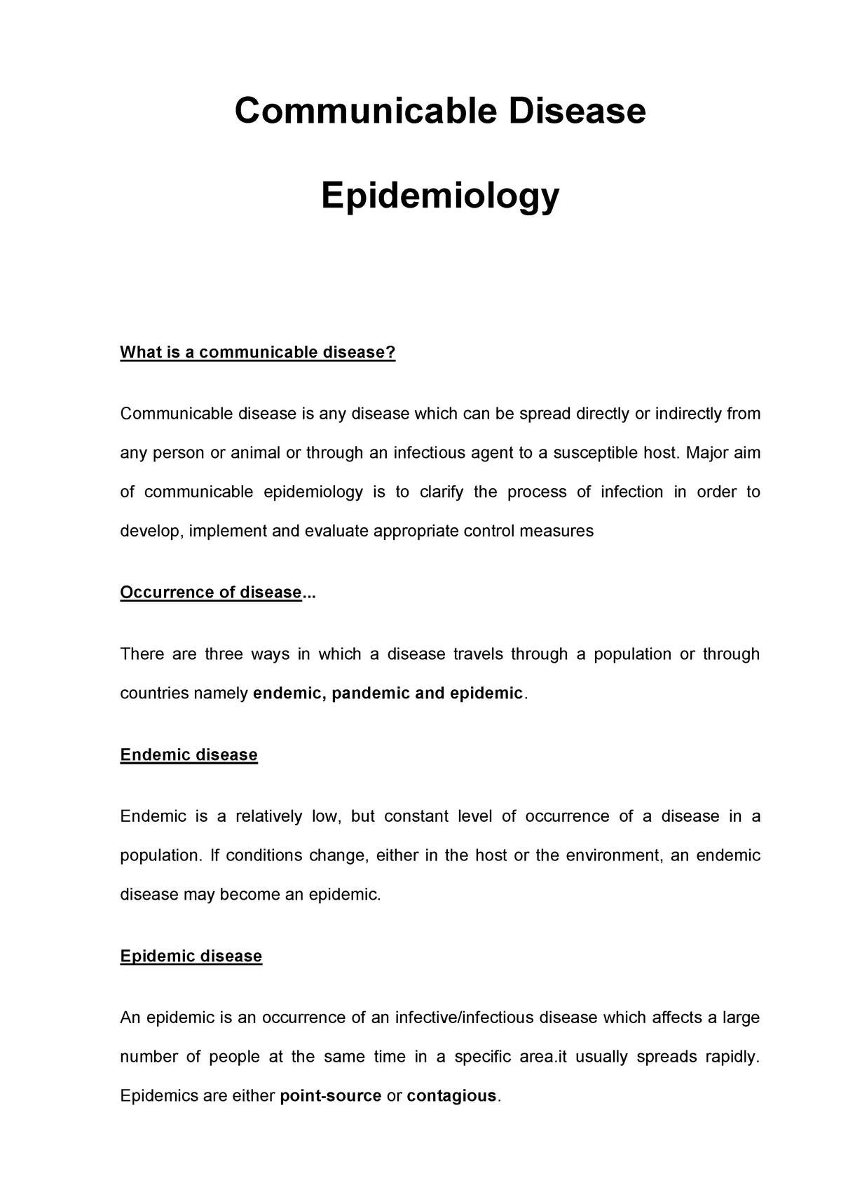 Communicable Disease Epidemiology - Communicable Disease Epidemiology ...