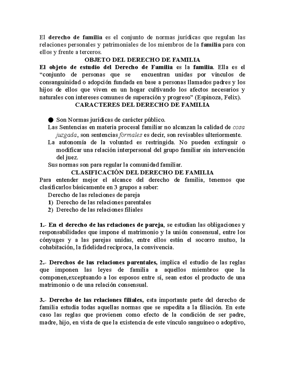 Derecho De Familia Unidad I - El Derecho De Familia Es El Conjunto De ...