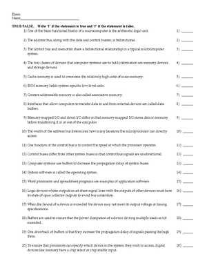 Chapter 8 - Digital Fundamentals - Exam Name ...