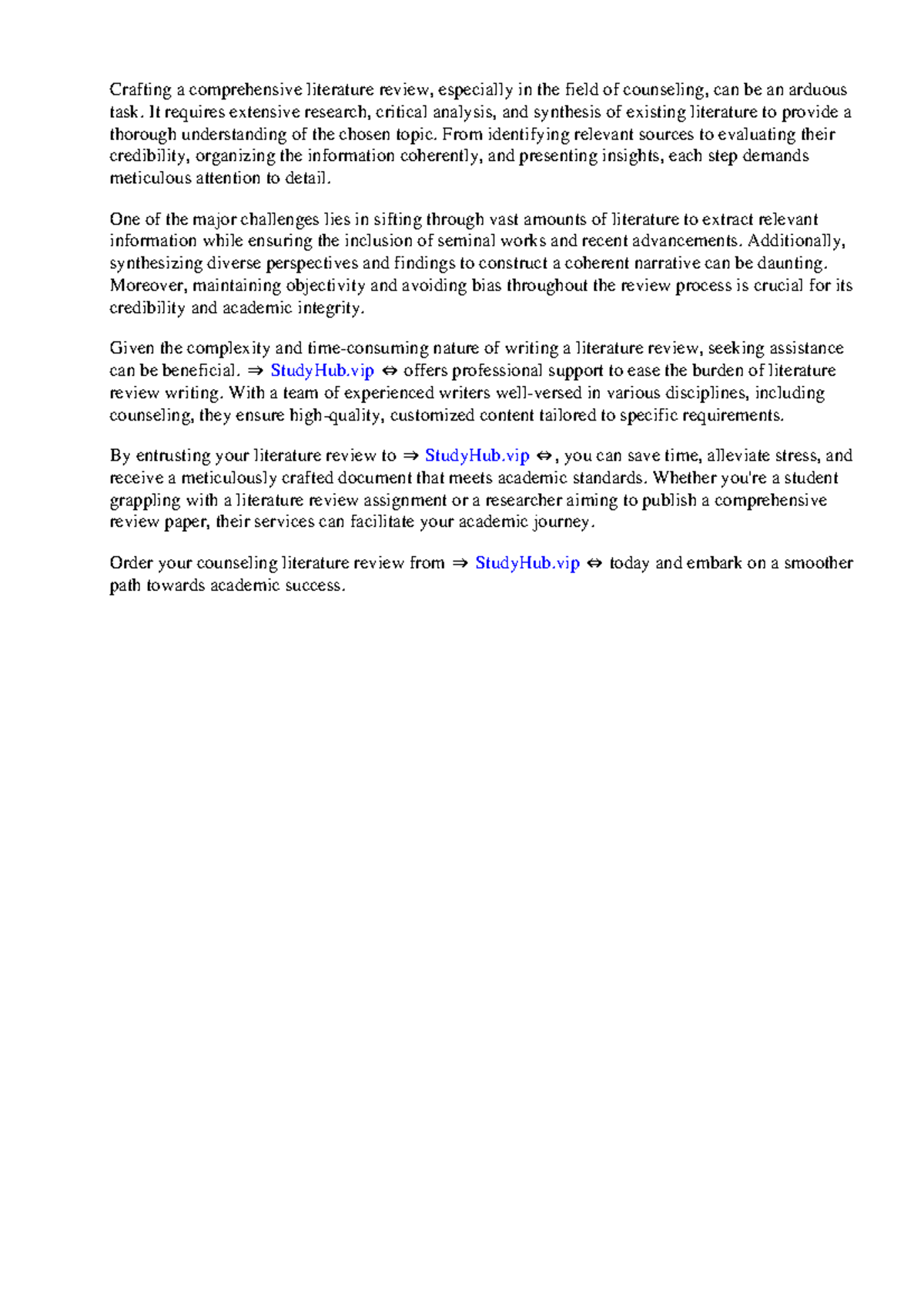 Counselling Literature Review Example - Crafting a comprehensive ...