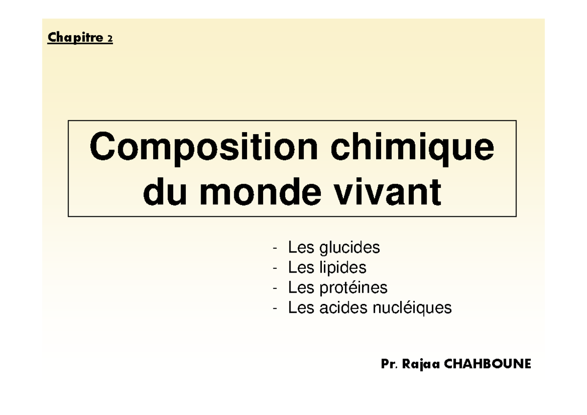 2-Composition Chimique Du Monde Vivant-1 - Composition Chimique Du ...