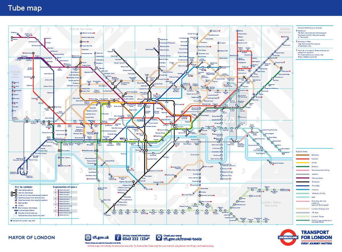 Standard-tube-map - Tube map - MAYOR OF LONDON Tube map Zonal tint ...