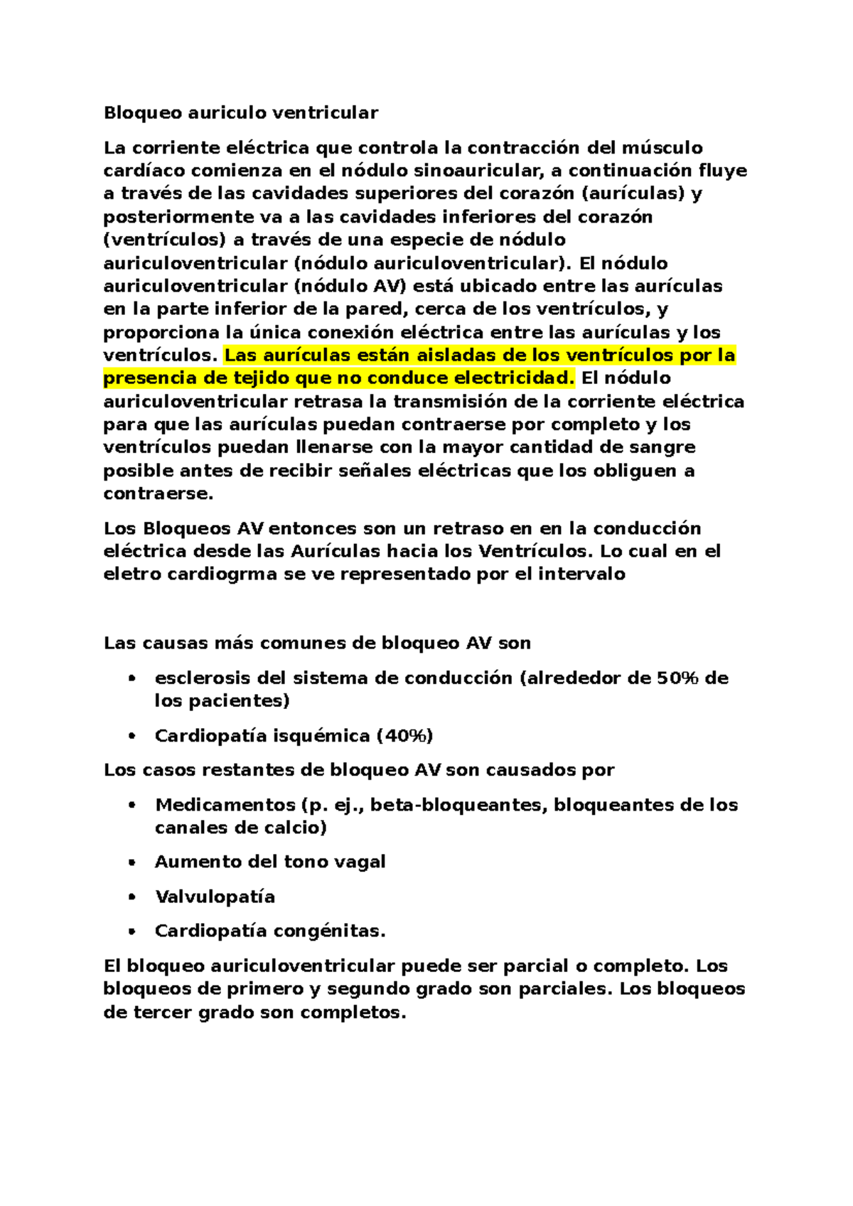 bloqueo auriculo ventricular - El nódulo auriculoventricular (nódulo AV ...