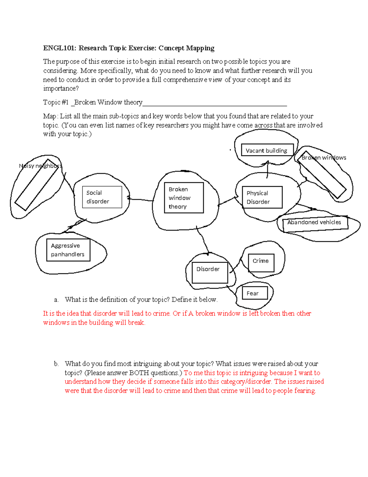 Concept Mapping - ENGL101: Research Topic Exercise: Concept Mapping The ...