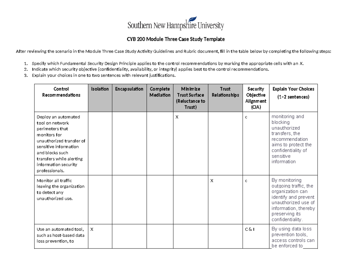 CYB 200 Module Three Case Study Template - CYB 200 Module Three Case ...
