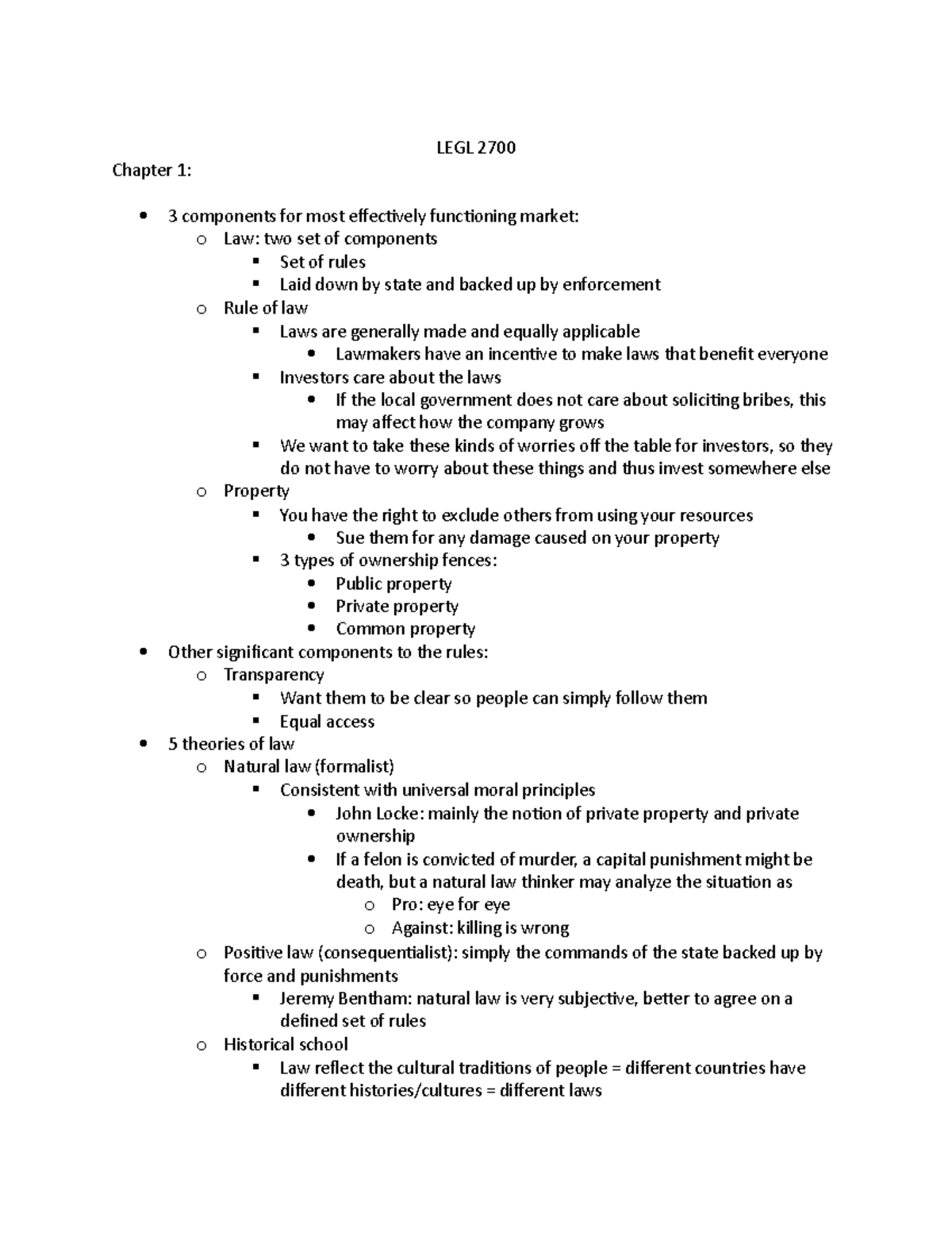 LEGL 2700 TEST 1 - Study guide - LEGL 2700 Chapter 1: 3 components for ...