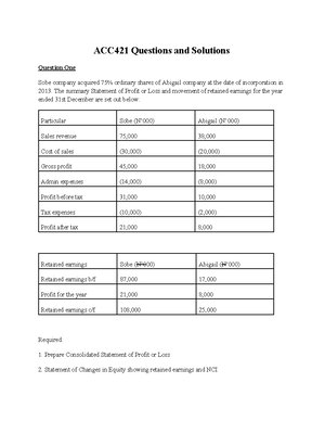 ACC 411 Group Account - ACC 4 11 – Advanced Financial Accounting ...