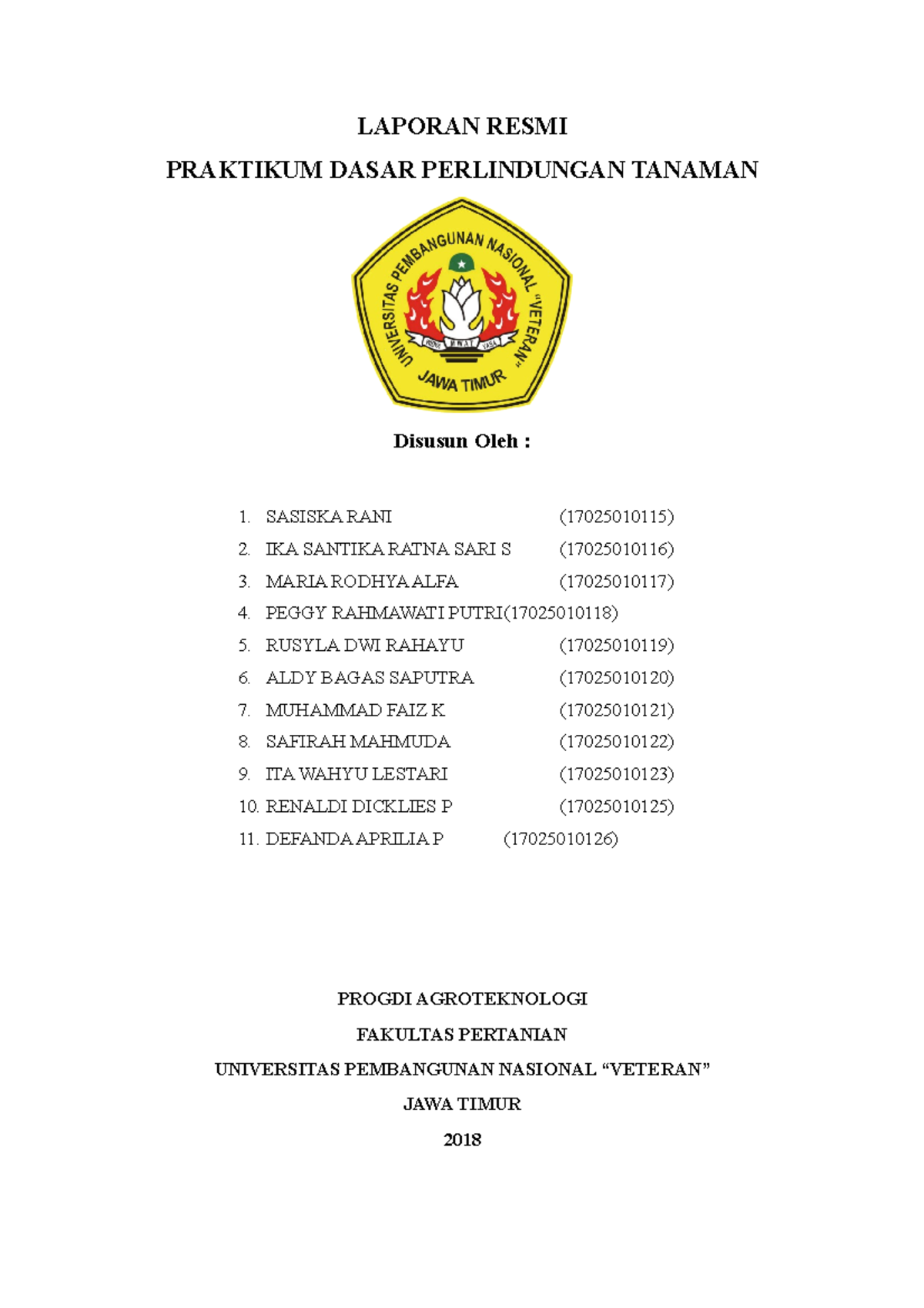 Pengendalian Hama Dan Penyakit Tanaman Secara Hayati - LAPORAN RESMI ...