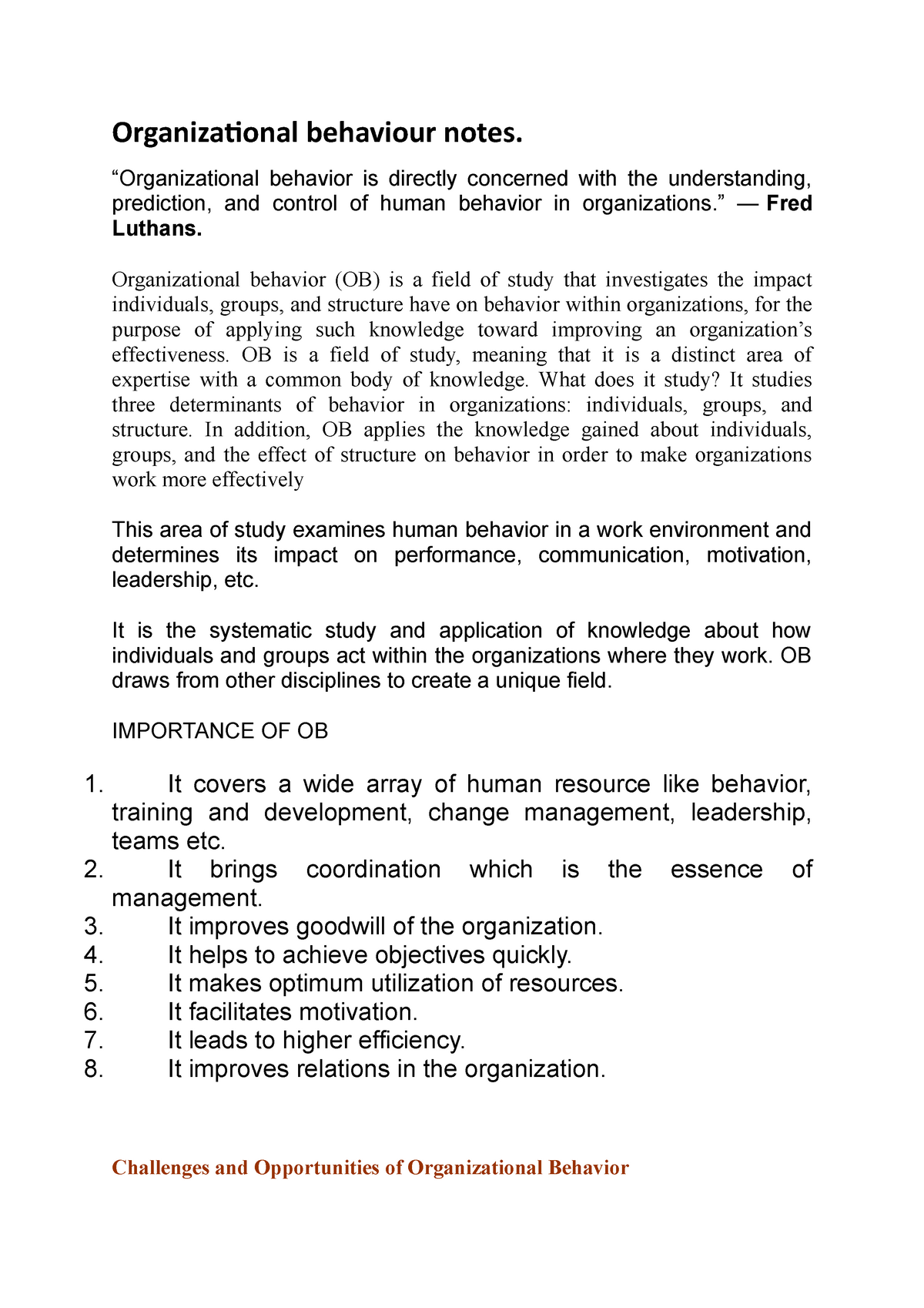 sample term paper on organizational behavior pdf