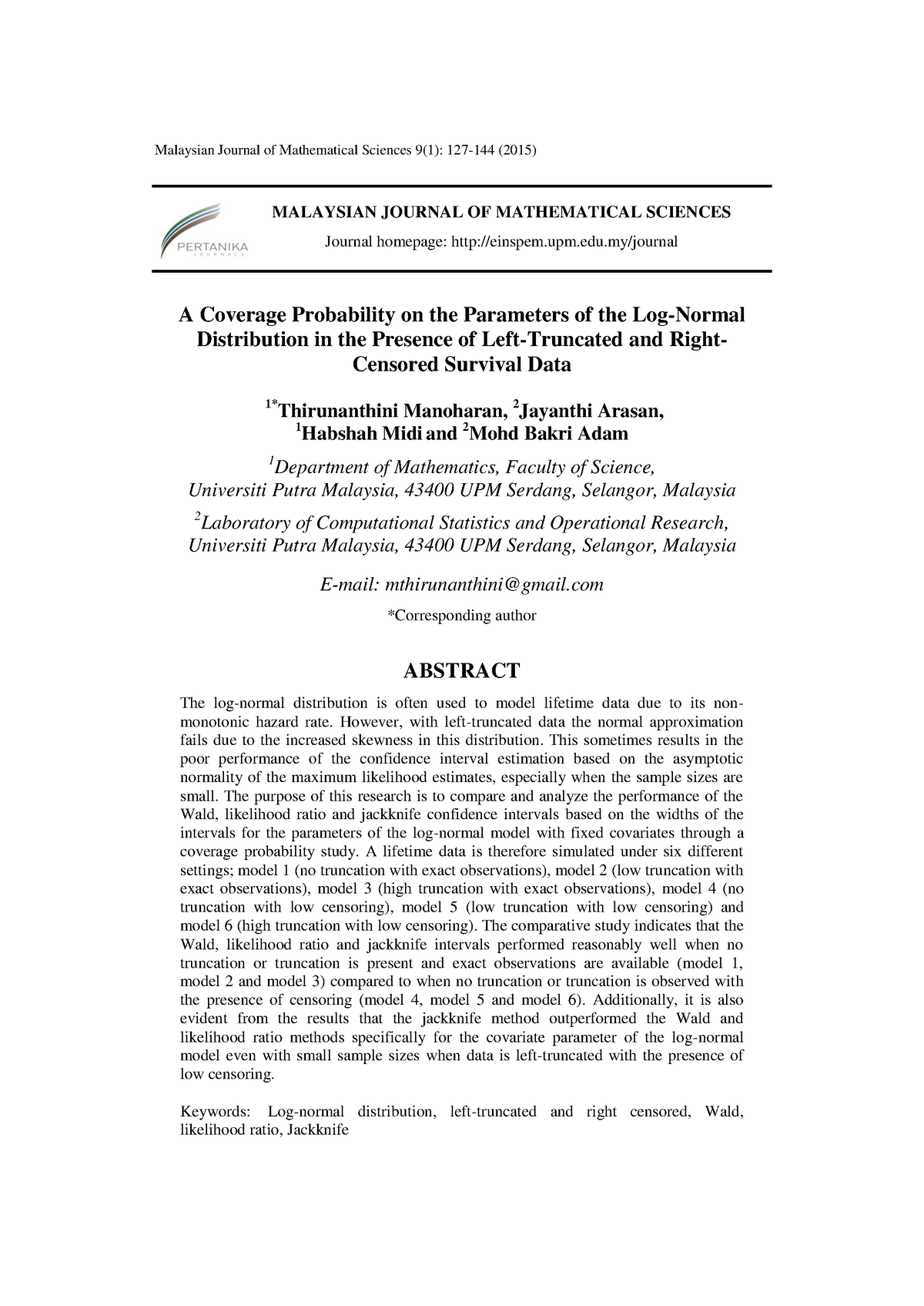 a-coverage-probability-on-the-parameters-of-the-log-normal-distribution