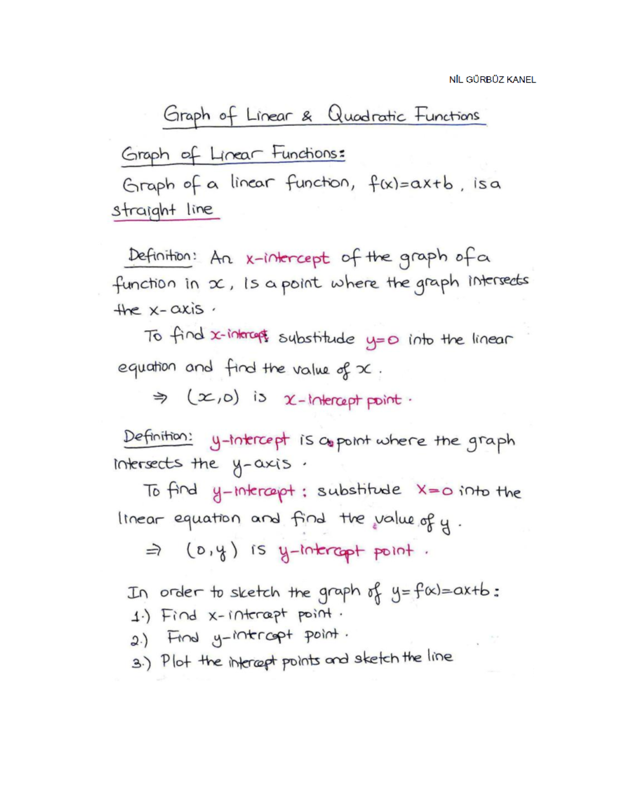 6 graph of linear quadratic functions - Discrete Mathematics - Studocu