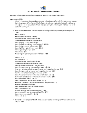 ACC 318 Module Six Assignment - ACC 318 Module Six Assignment ...