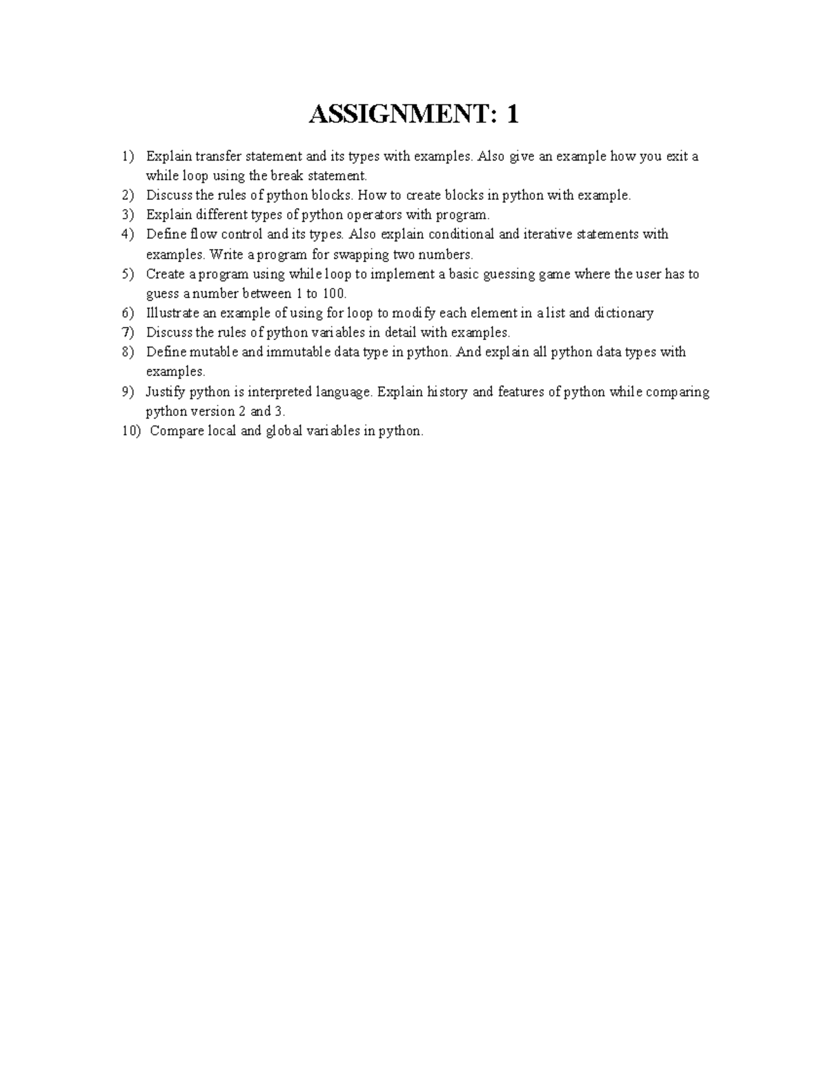 TAFL Assignment - xcxcd - ASSIGNMENT: 1 1) Explain transfer statement ...