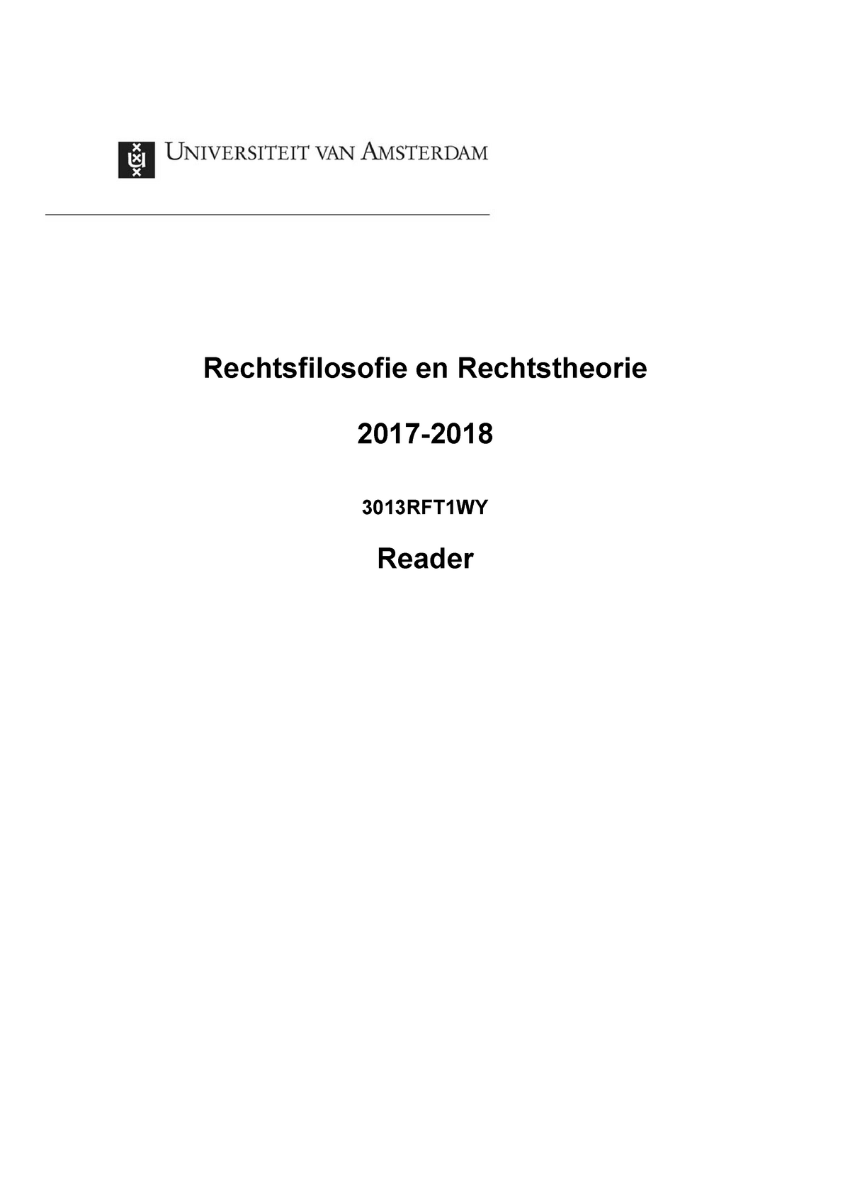 Rechtsfilosofie En Rechtstheorie - Reader (verkorte Online Versie ...